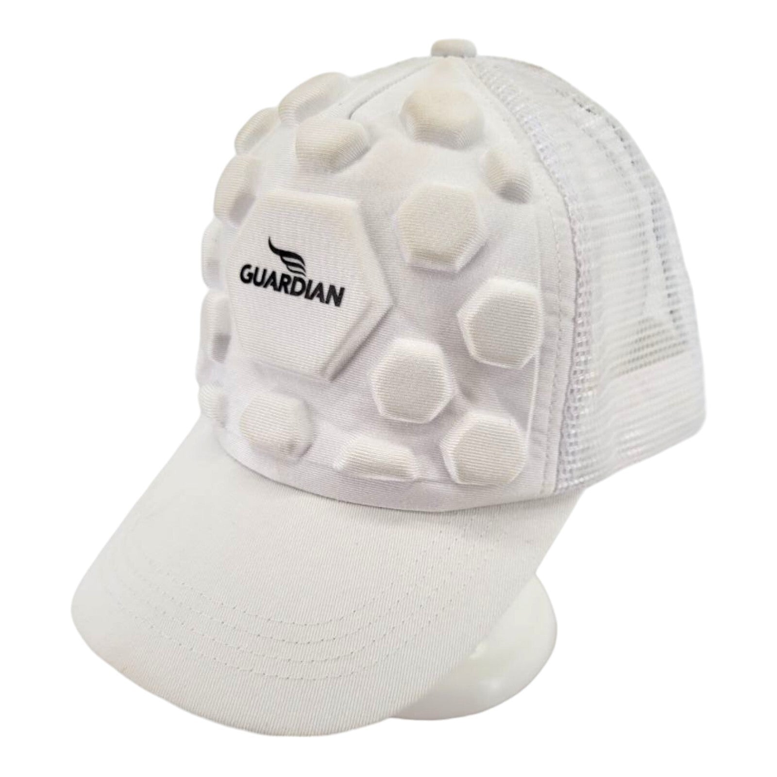 Guardian White Snapback Trucker Hat 3D Foam Mesh Panel Cap Adjustable