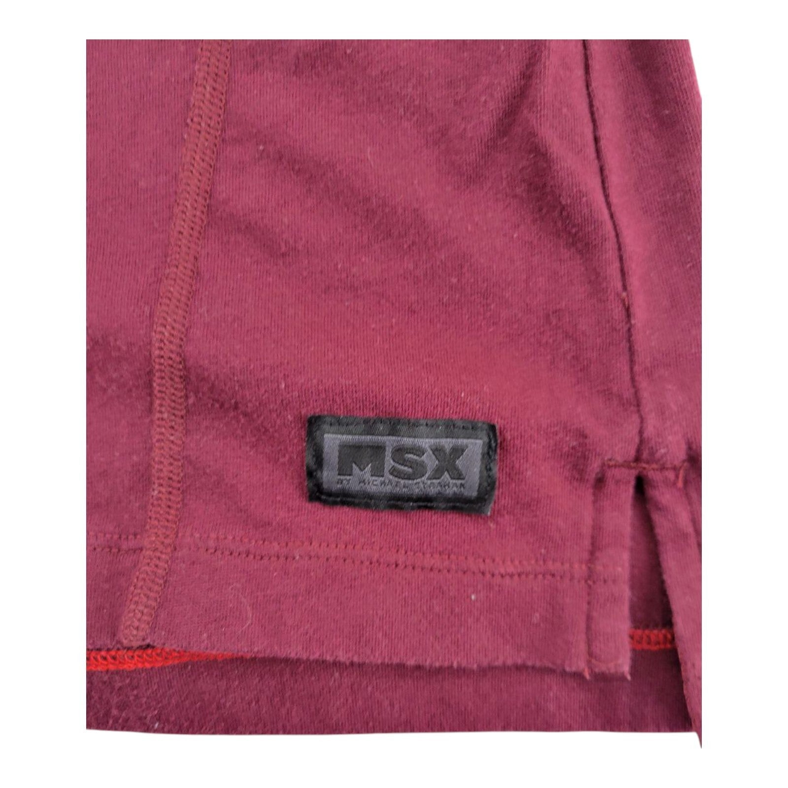 MSX by Michael Strahan Long Sleeve Shirt Maroon Gray Colorblock Size Medium