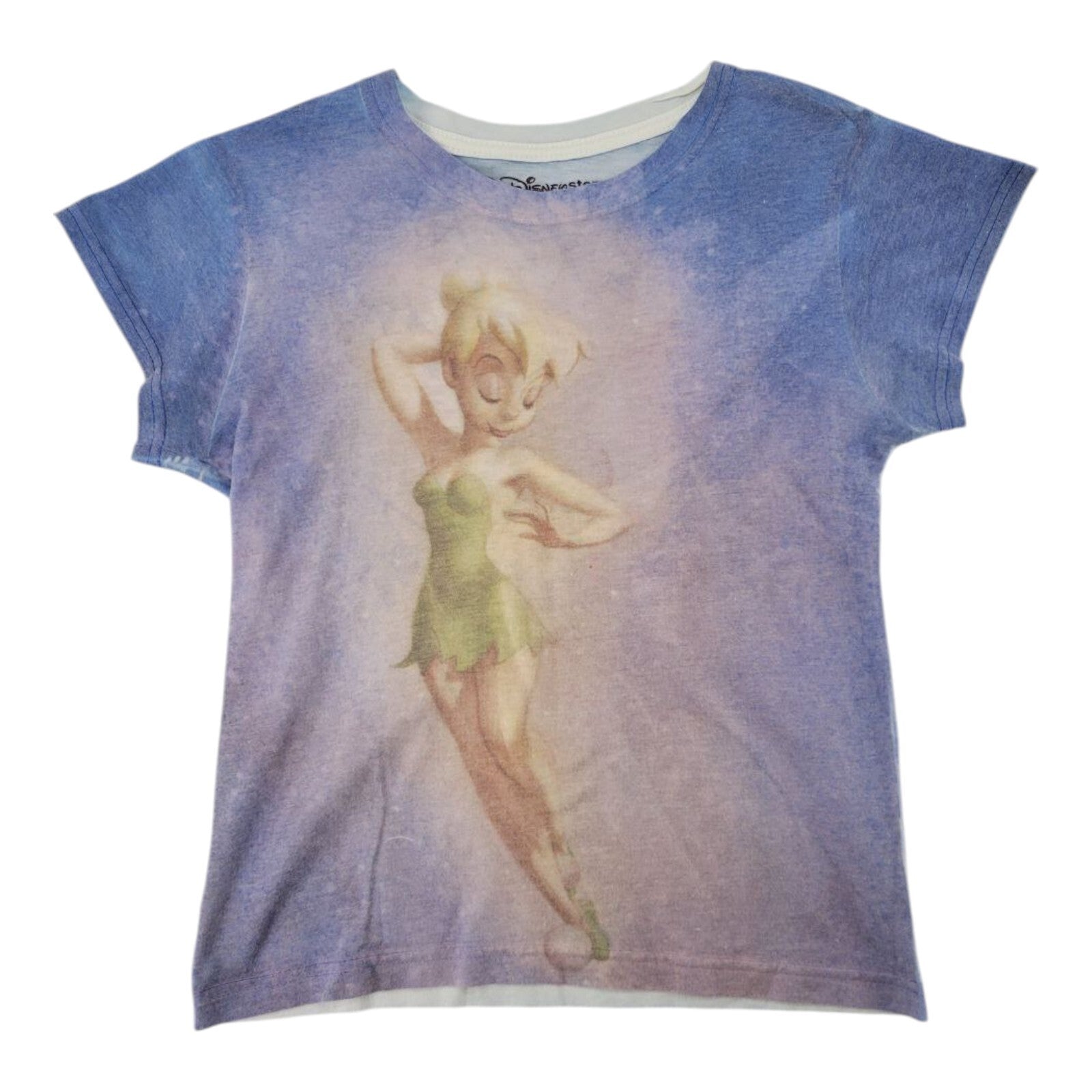 Disney Store Tinker Bell Purple Blue Ombre Graphic Tee Womens Small