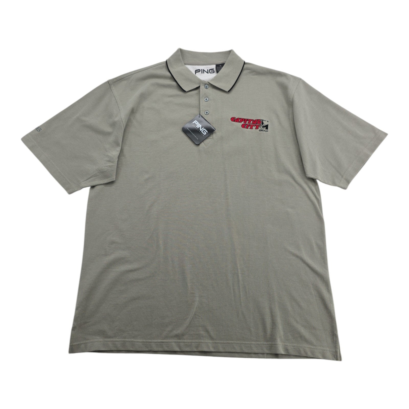 PING Capital City Group Polo Shirt Light Gray Cotton Blend Men’s XL NWT