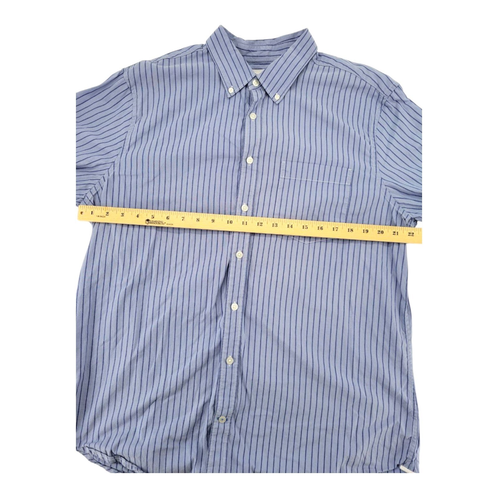 Gap Modern Oxford Blue Striped Shirt Mens Button Up Long Sleeve Size XL
