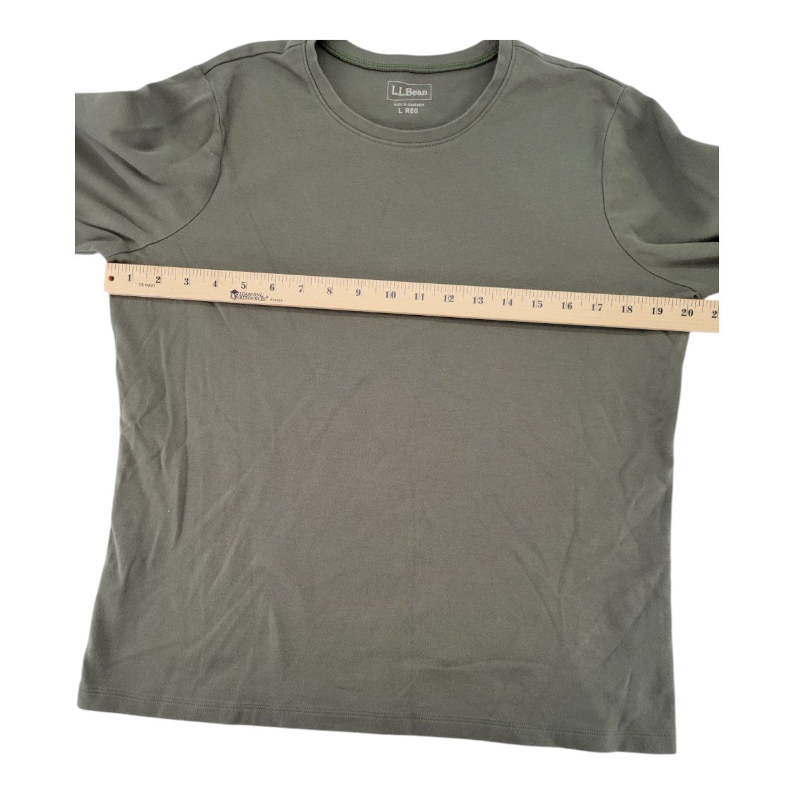 LL Bean Mens Olive Green Long Sleeve T-Shirt Size Large Regular