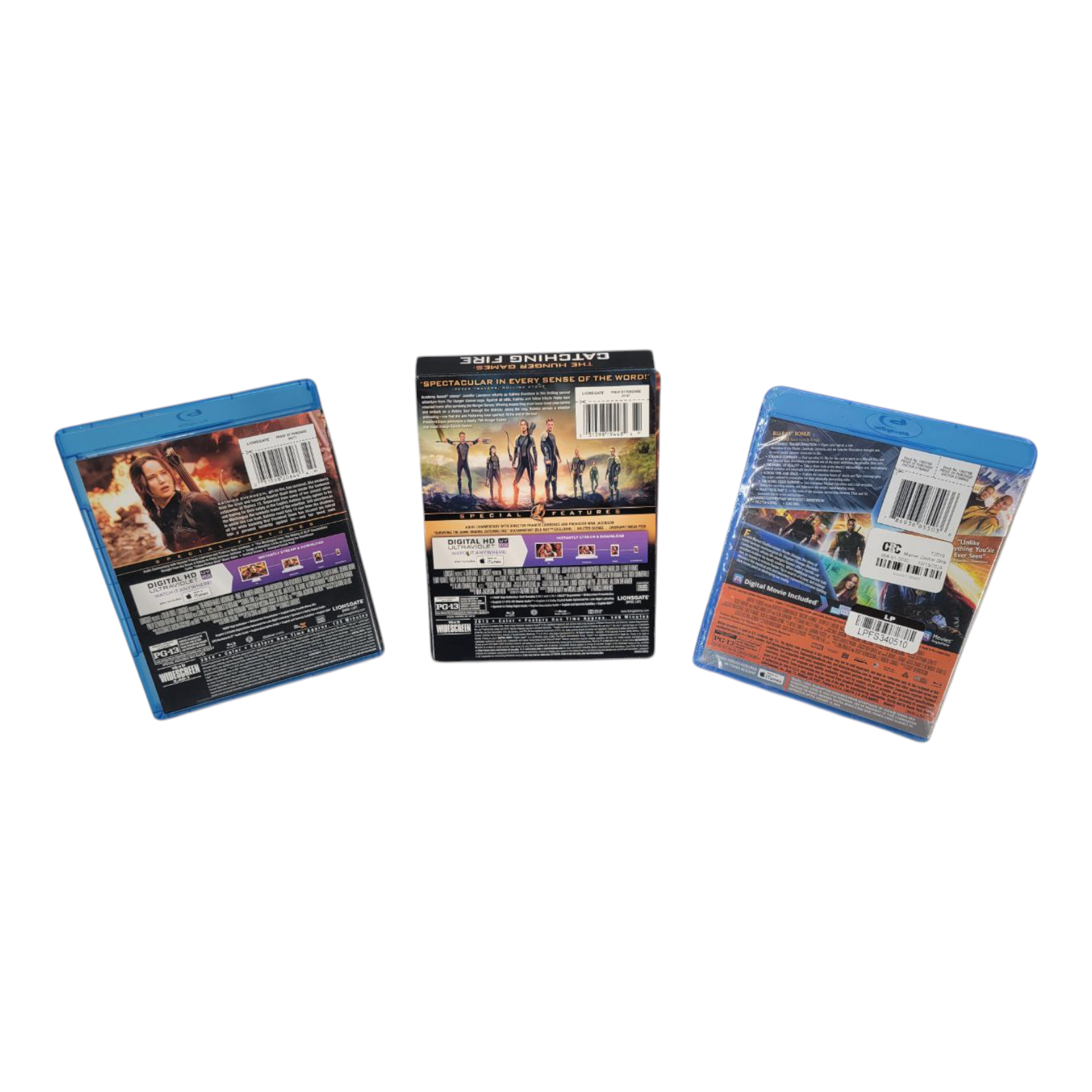 Hunger Games Mocking Jay Catching Fire and Doctor Strange 3 Blu Ray Bundle