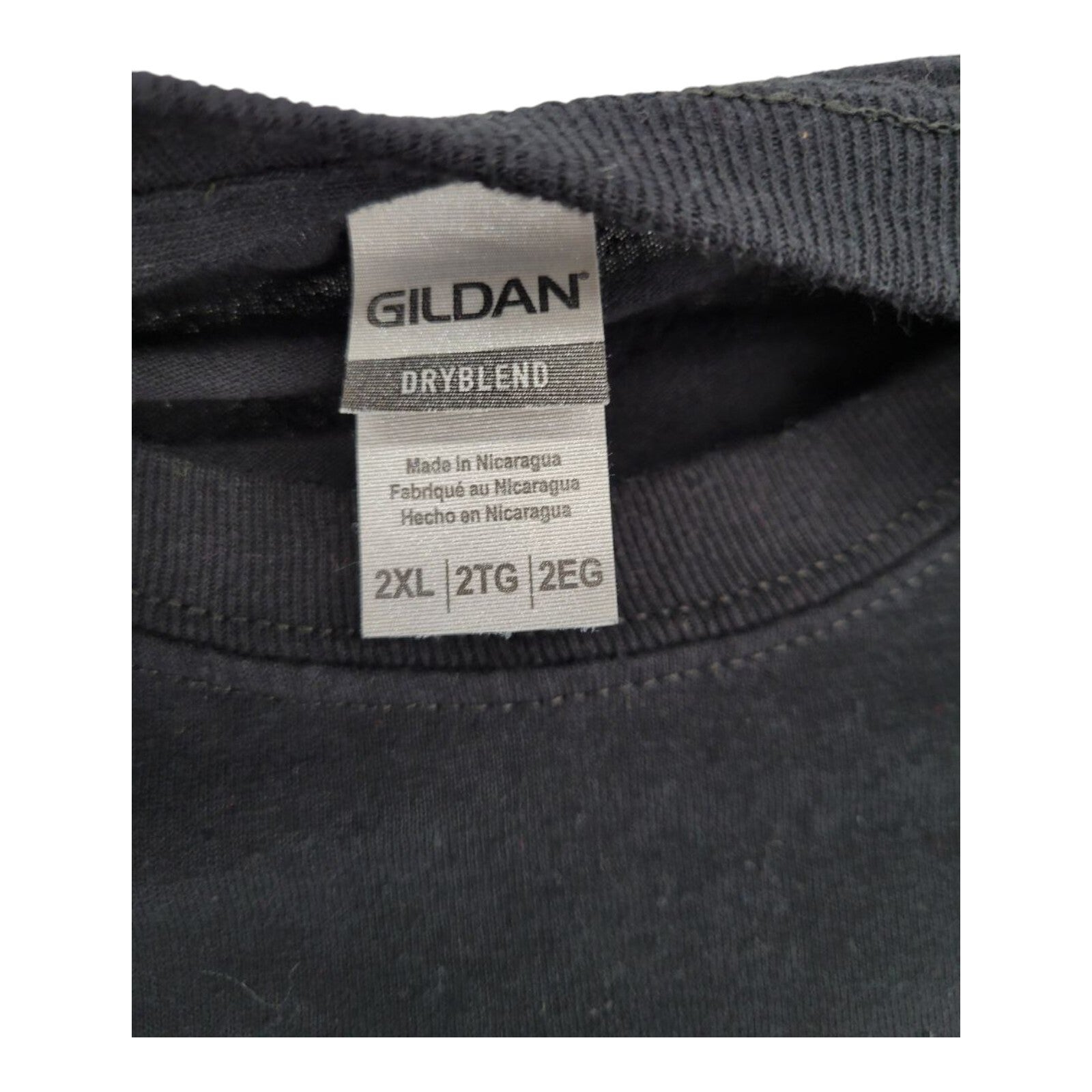 Gildan DryBlend Mens Black Long Sleeve Crew Neck T-Shirt Size 2XL