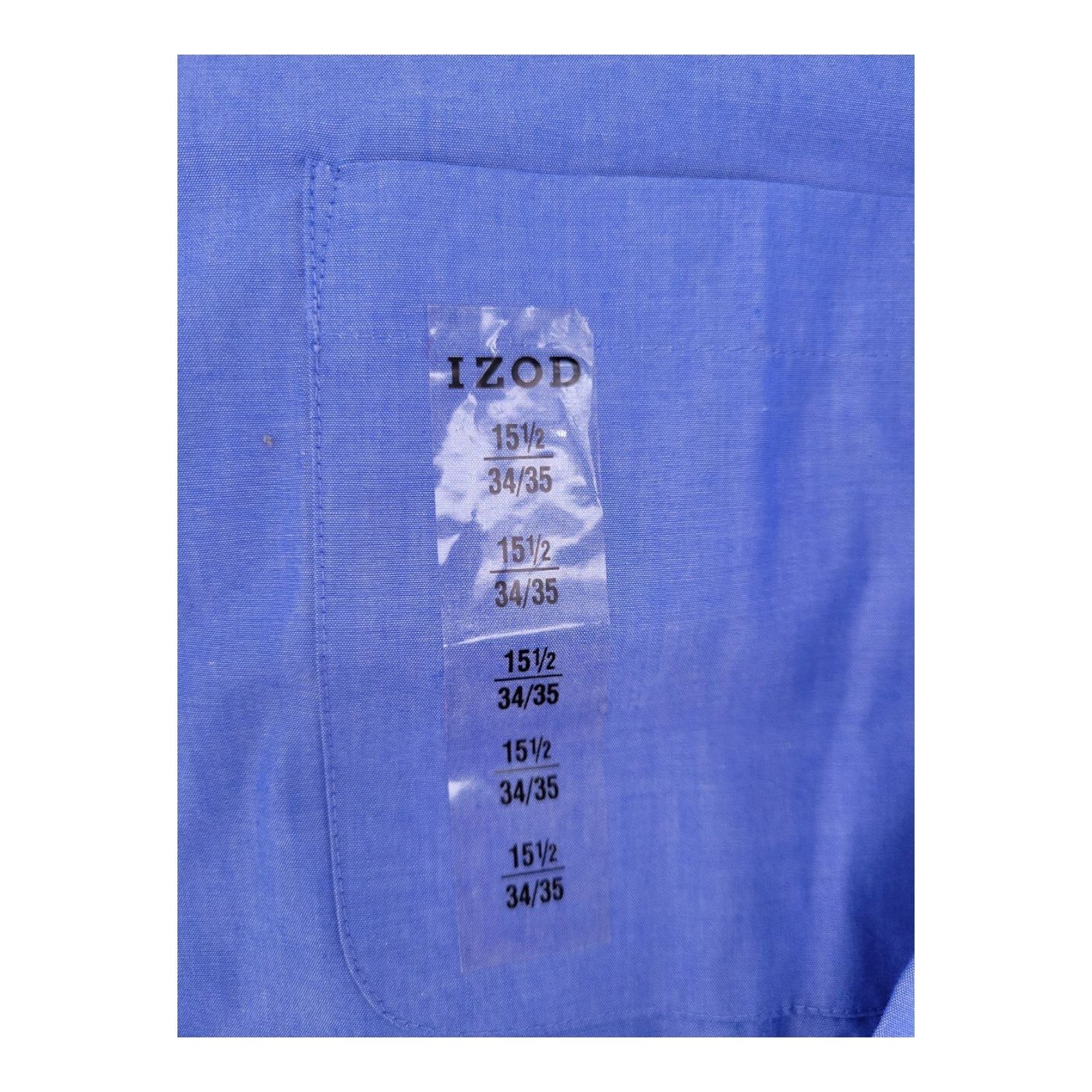 IZOD Men's Royal Blue Button Shirt 15.5 34/35 Long Sleeve Cotton Easy Care