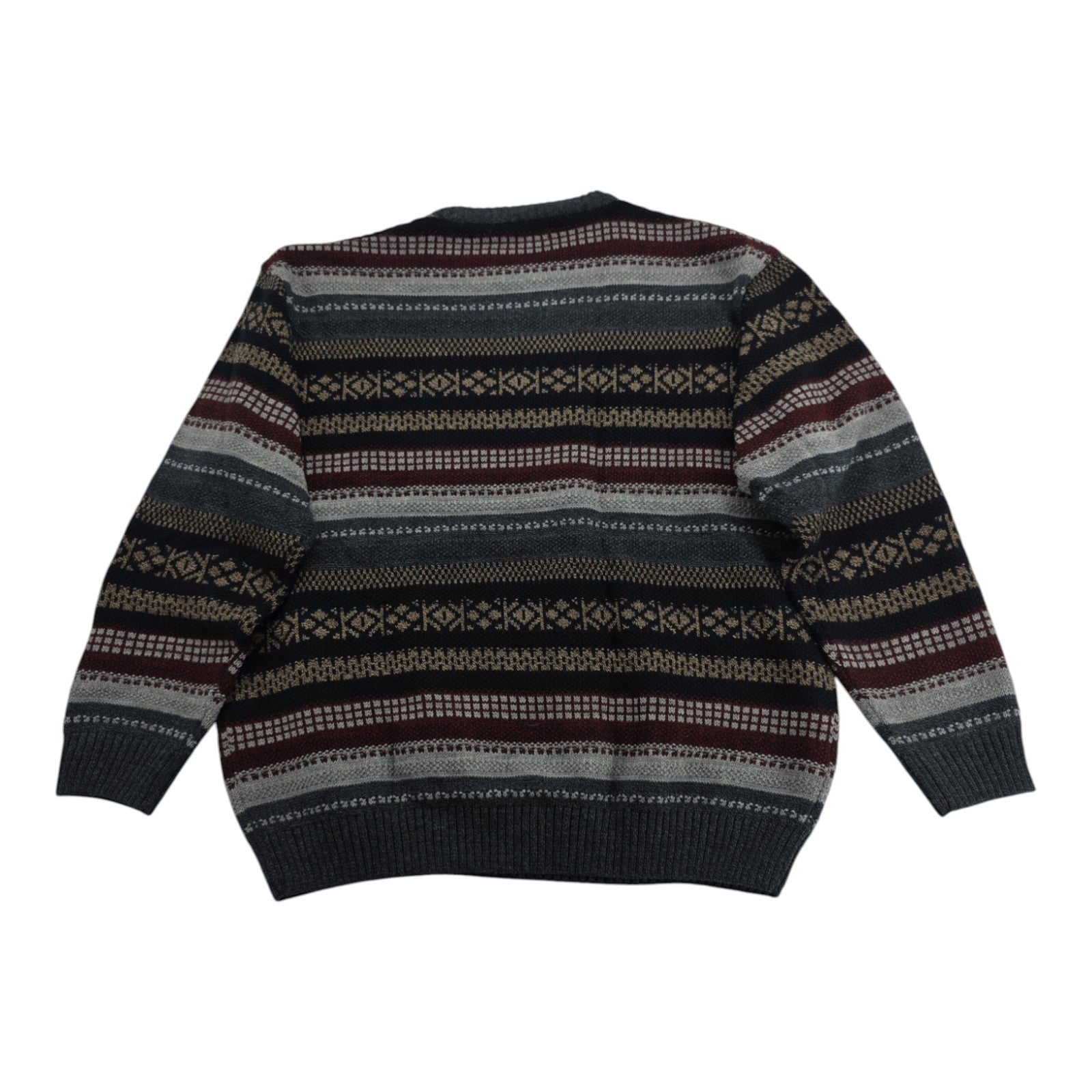 Vintage Sweater Munsingwear Mens Black Square Gray Knit Pullover Grandpa Size XL