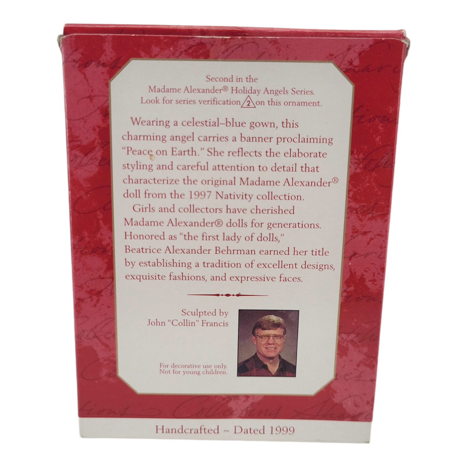 1999 Hallmark Keepsake Ornament Angel Of The Nativity Madame Alexander Holiday