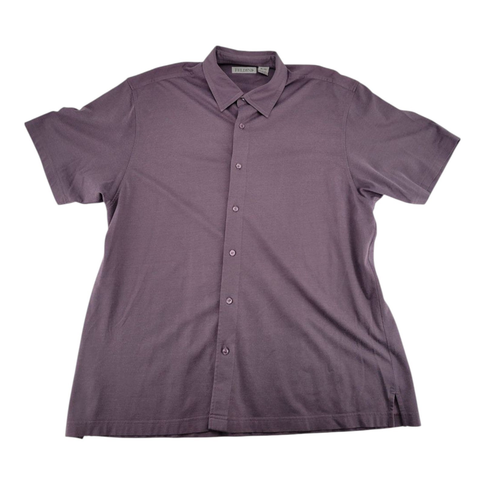 Feldini Mens Purple Button Down Short Sleeve Casual Shirt Size XL