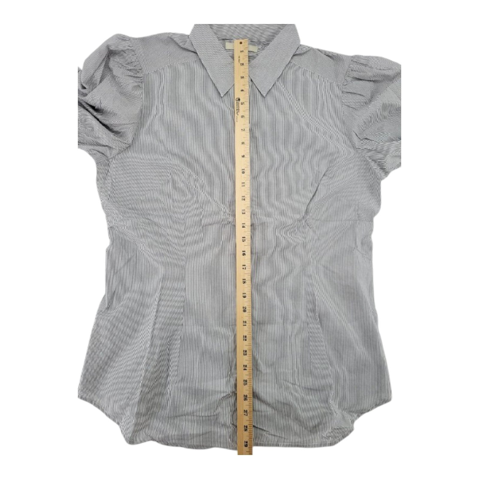 Lark & Ro Women's Black White Striped Button Down Shirt Collared Long Sleeve XL