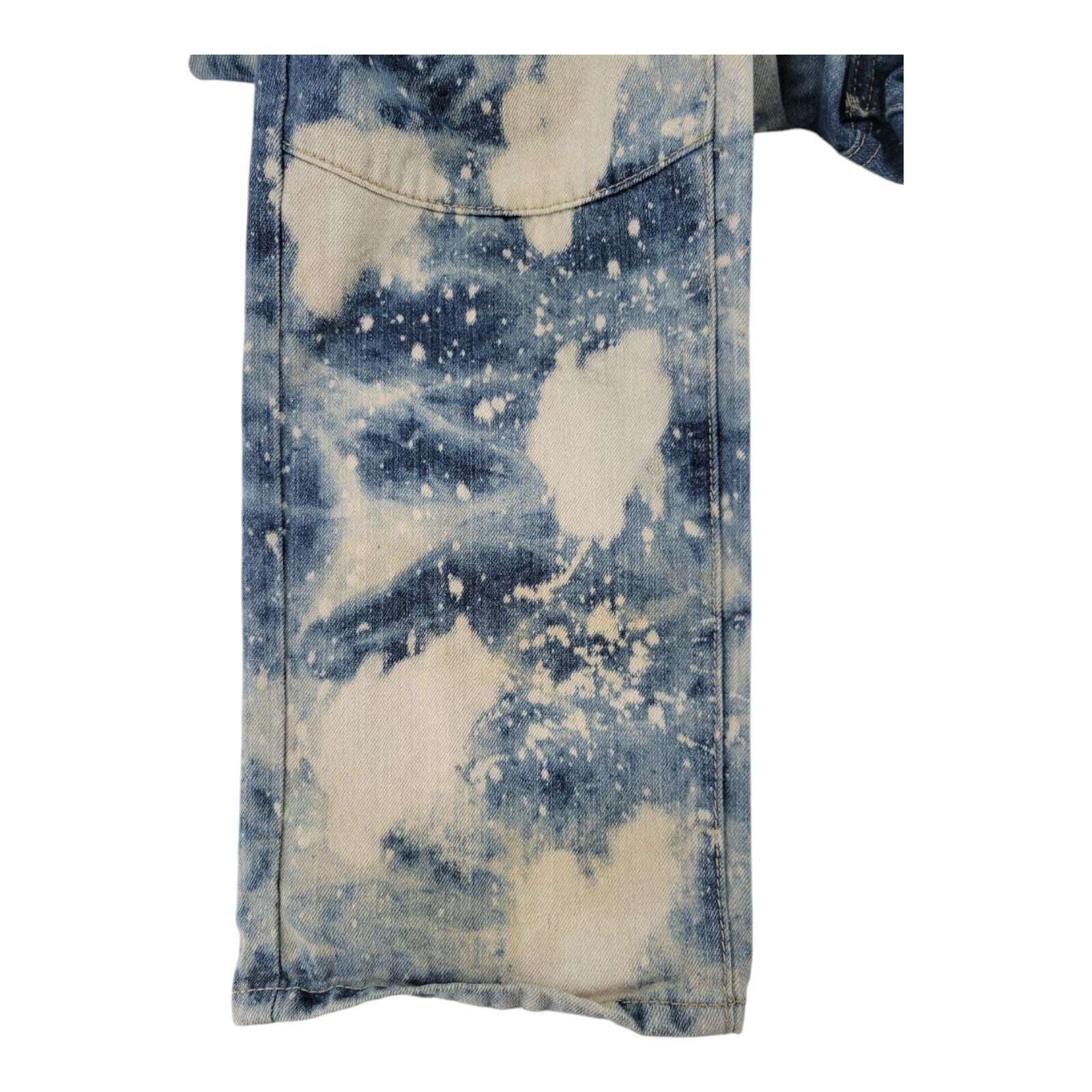 Denim & Rivets Stonewashed Distressed Moto Denim Jeans Bleached Mens Size 36