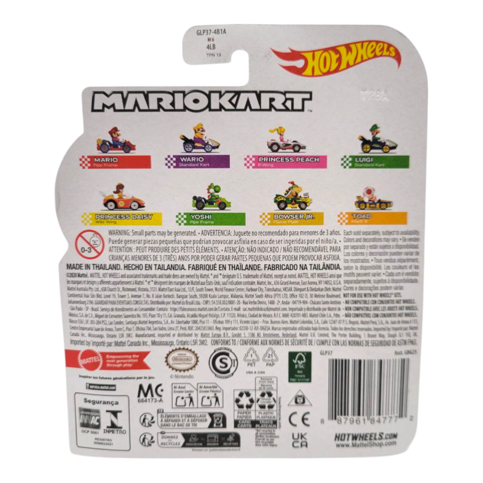 Hot Wheels Mario Kart Luigi 1:64 Scale Die-Cast Vehicle Collectible Toy