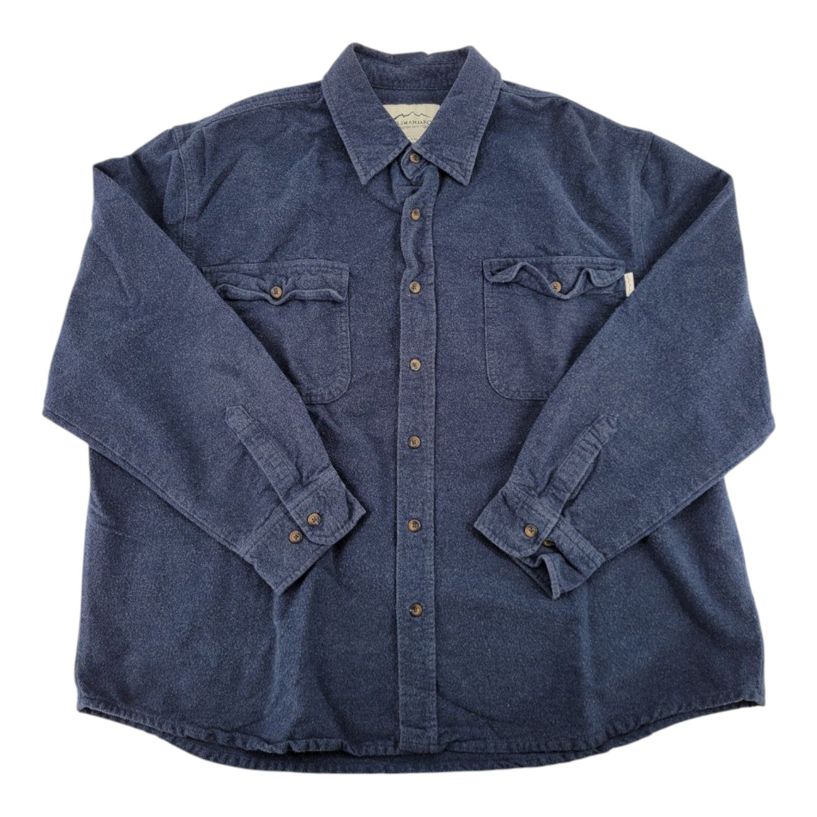 Kilimanjaro Expedition Outfitters Mens Navy Button Down Shirt Cotton XXL