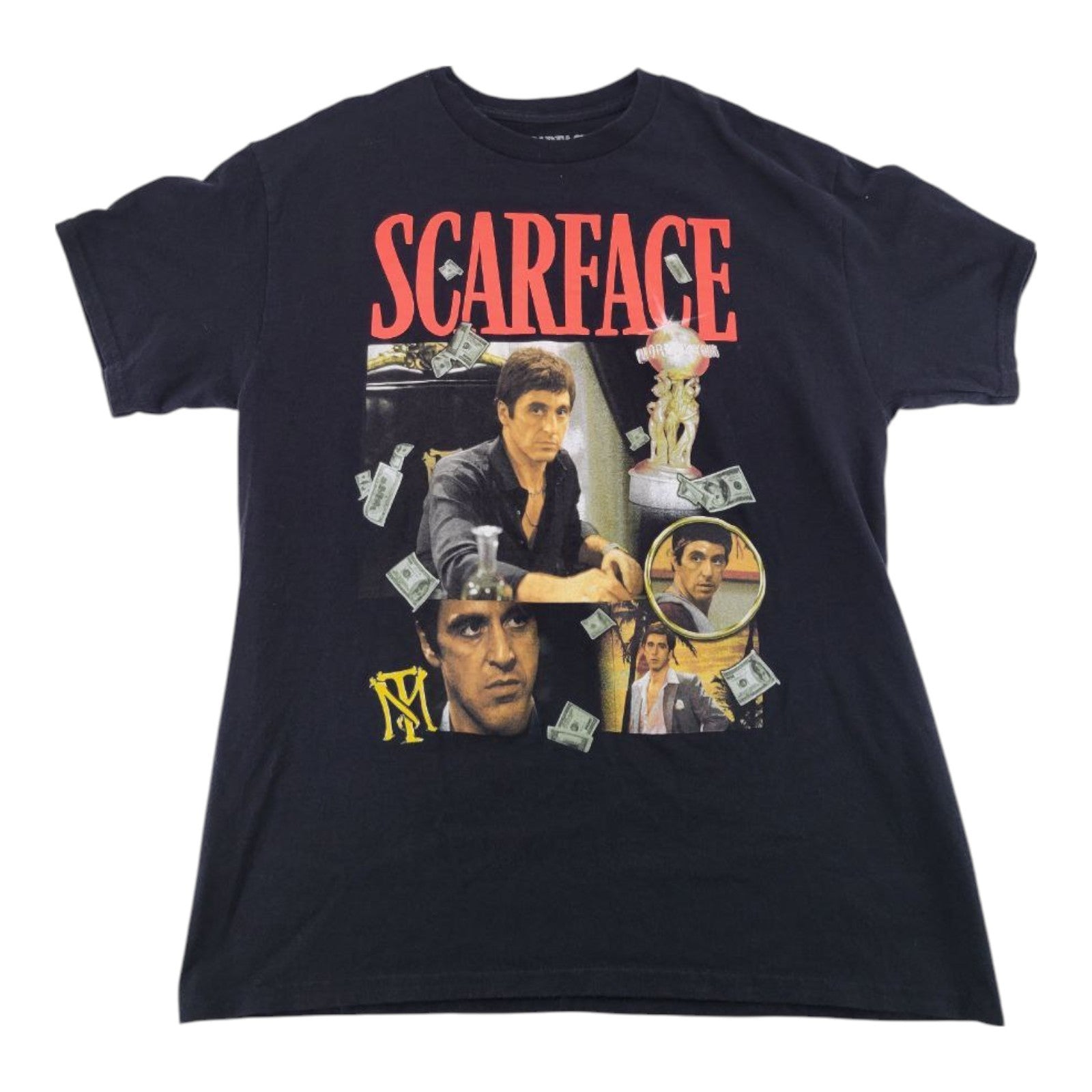 Scarface Graphic T-Shirt Size L Black Cotton Hybrid Apparel Movie Tee