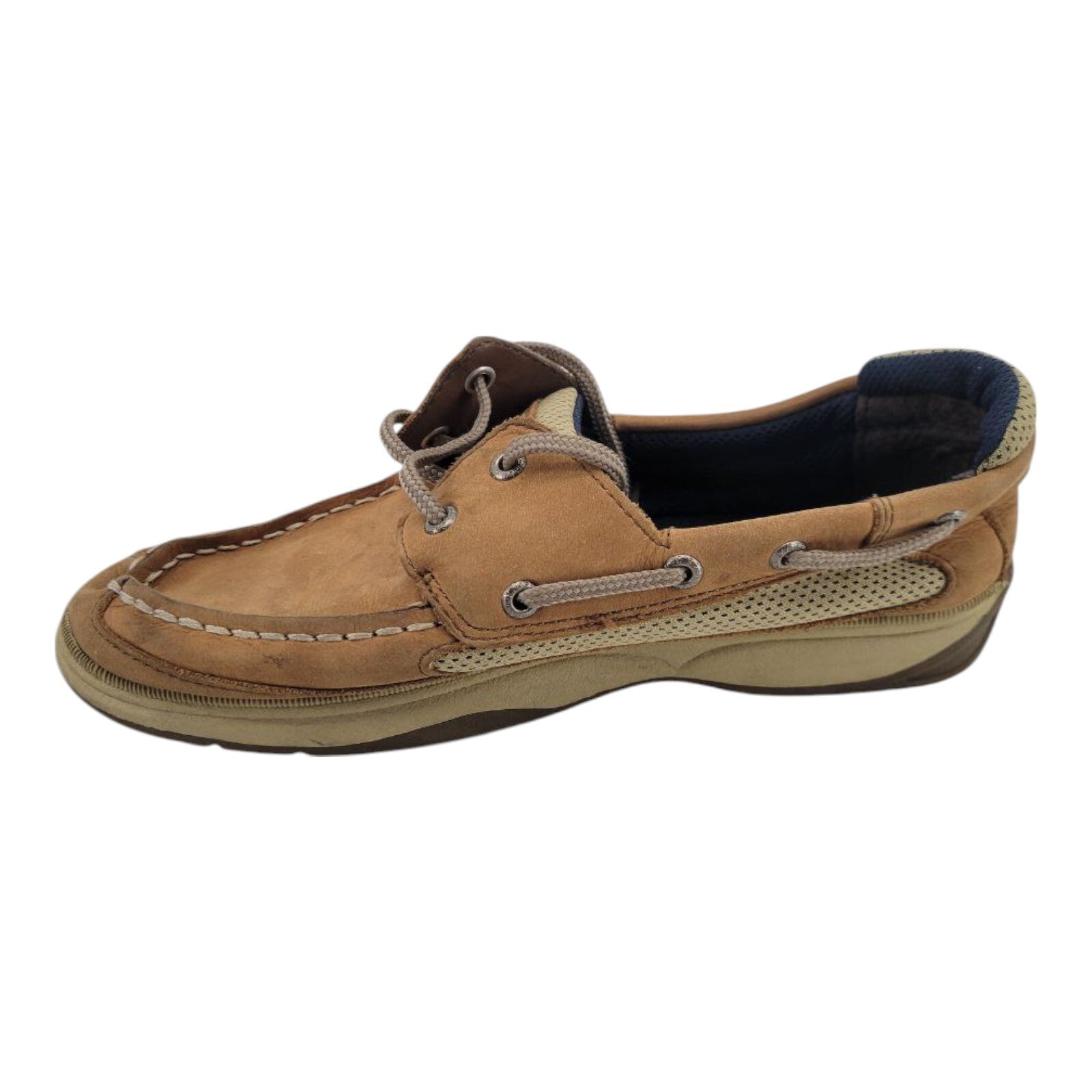 Sperry Top Sider Boys Lanyard Boat Shoes 2 Eye Tan Leather US 4.5M EU 37