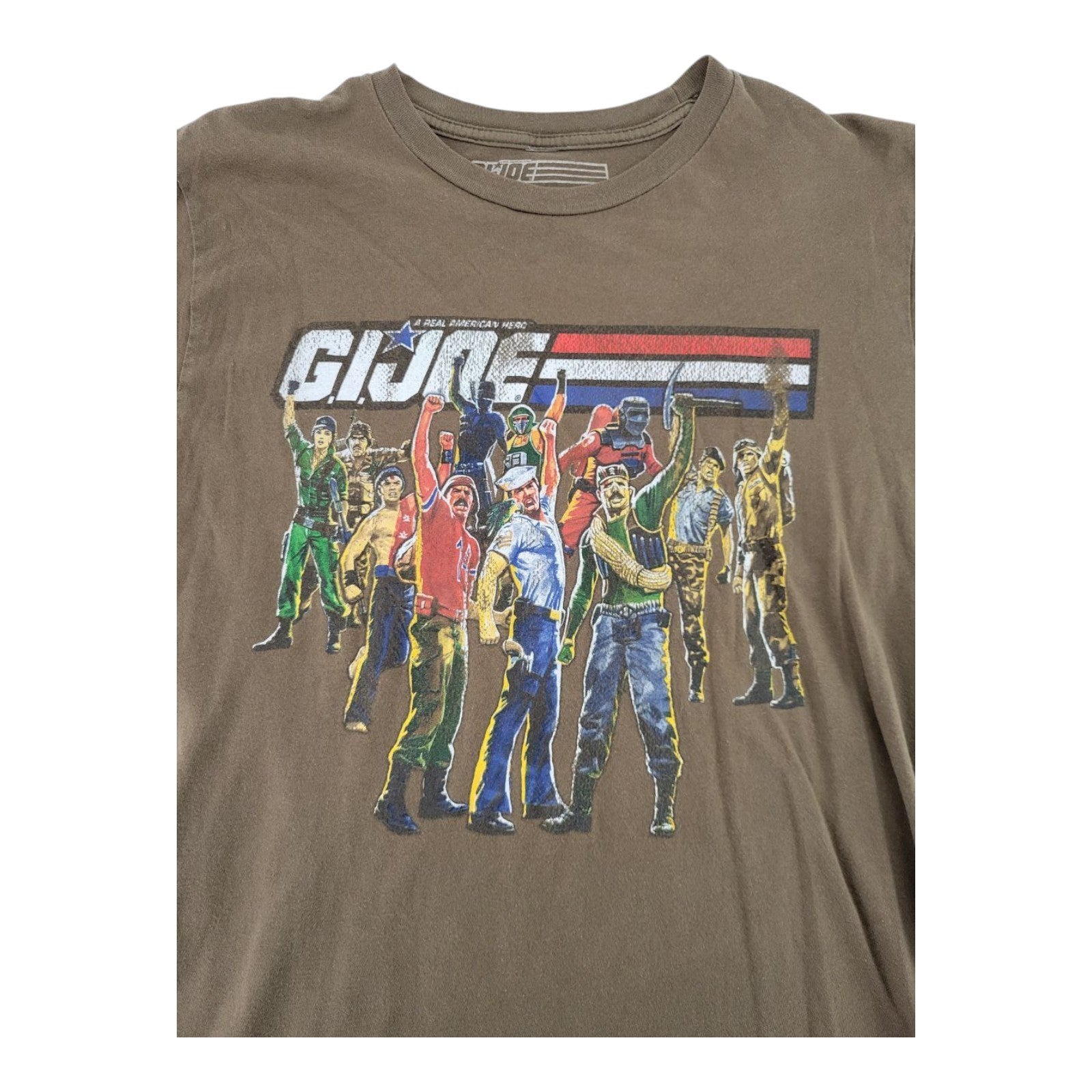 GI Joe 2009 A Real American Hero T-Shirt Support Troops Brown Hasbro L