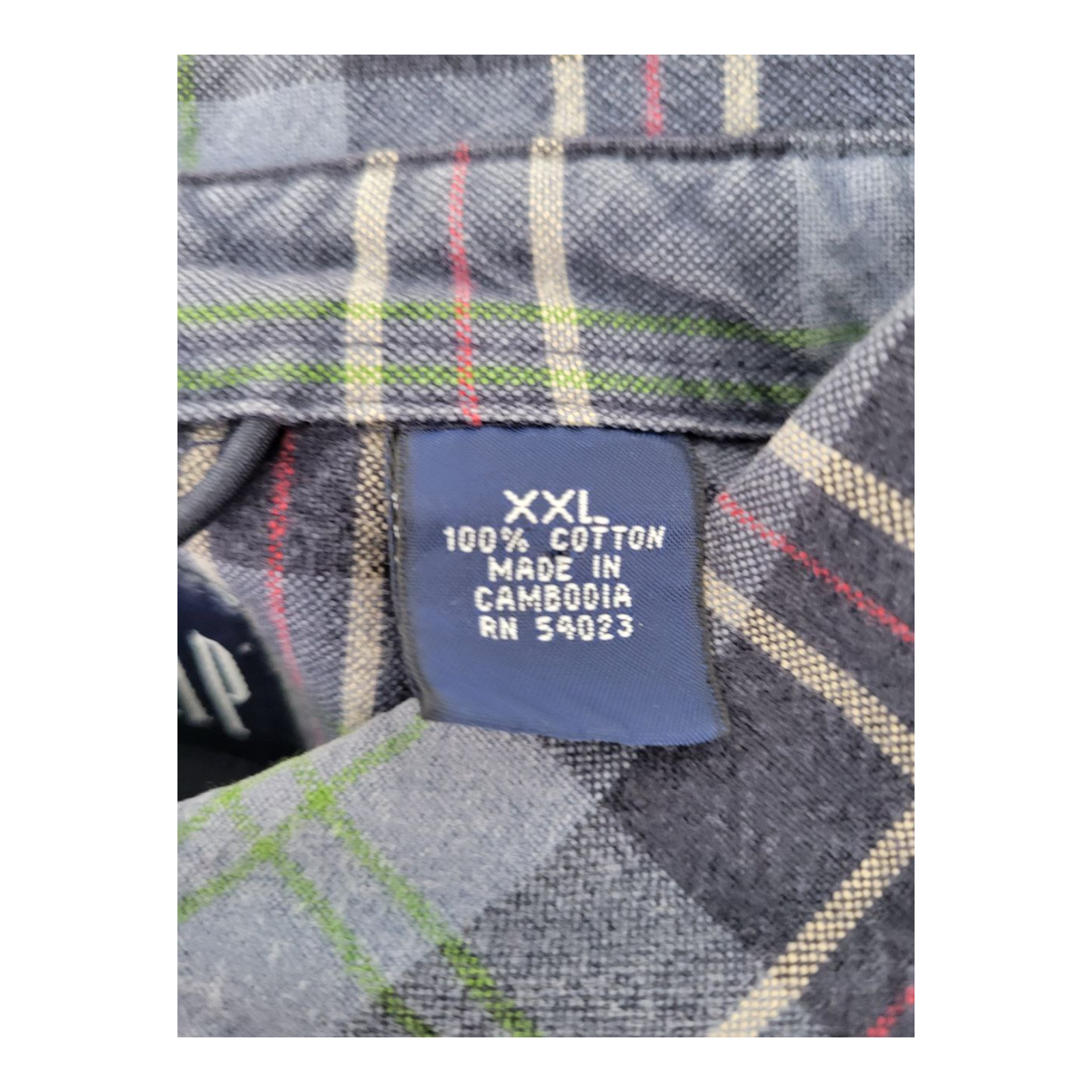 Gap Mens Blue Plaid Flannel Long Sleeve Shirt Size XXL