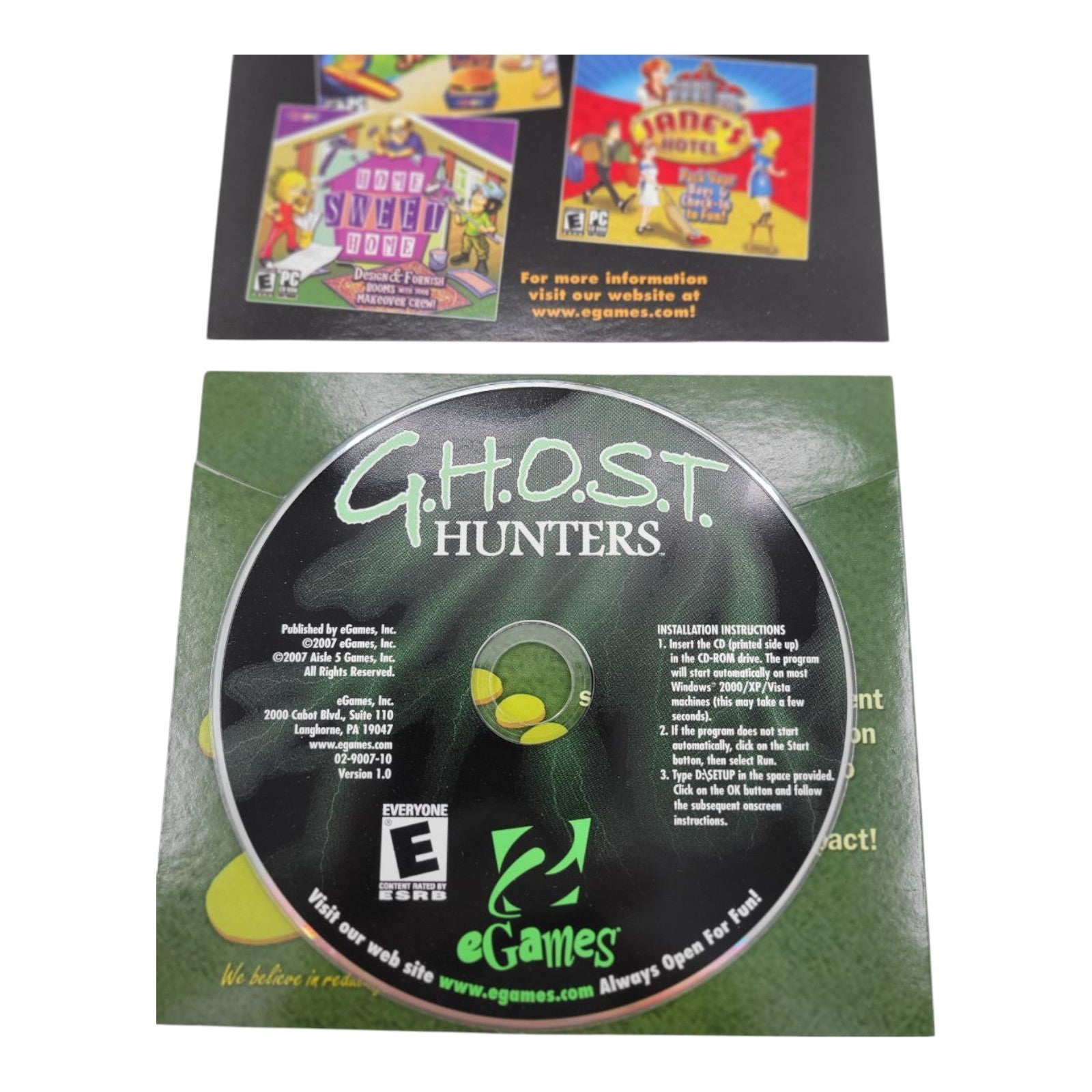 GHOST Hunters The Haunting of Majesty Manor PC Game 2007 - Disk Only