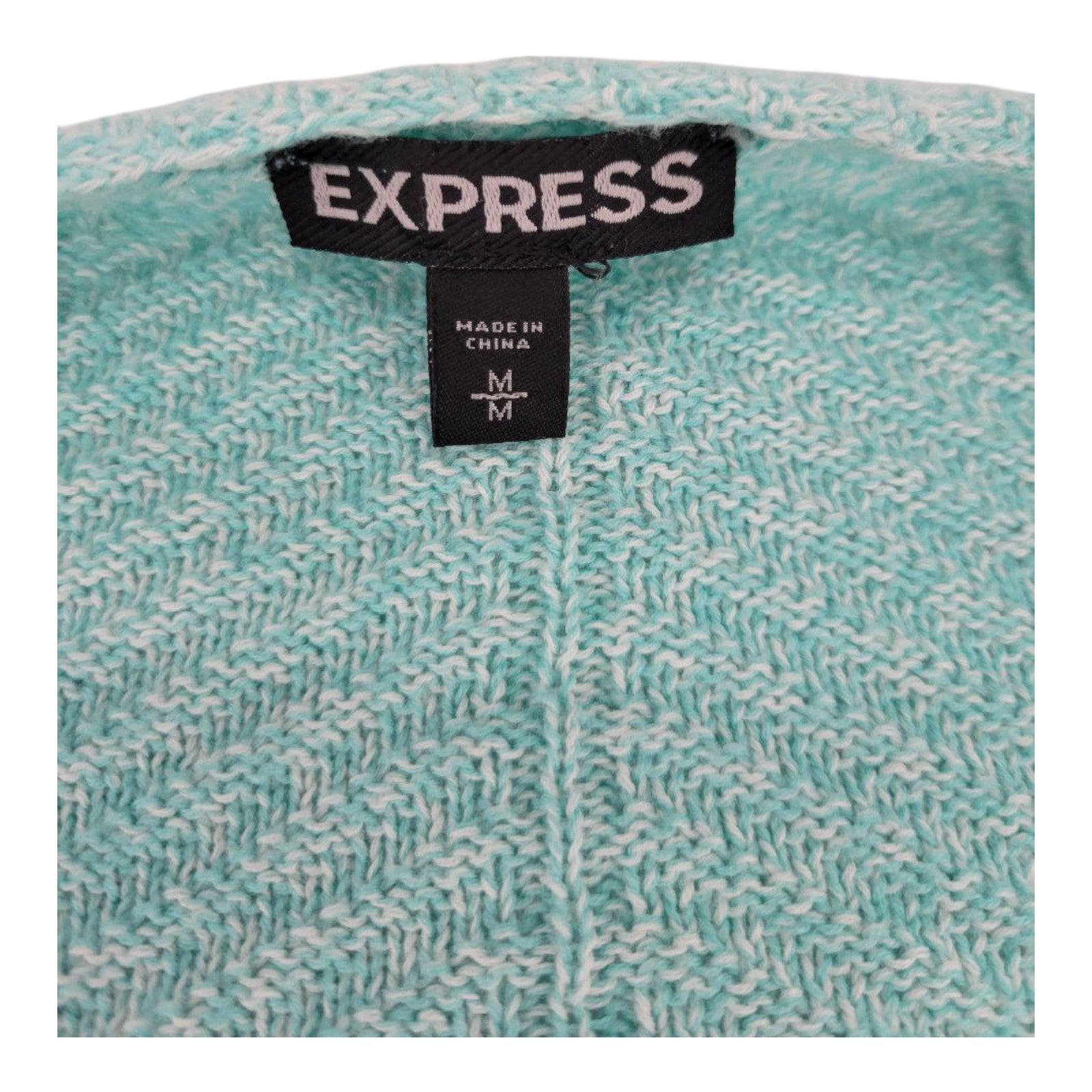 Express Womens Knit Pullover Sweater Mint Green V Neck 3/4 Sleeve Size M