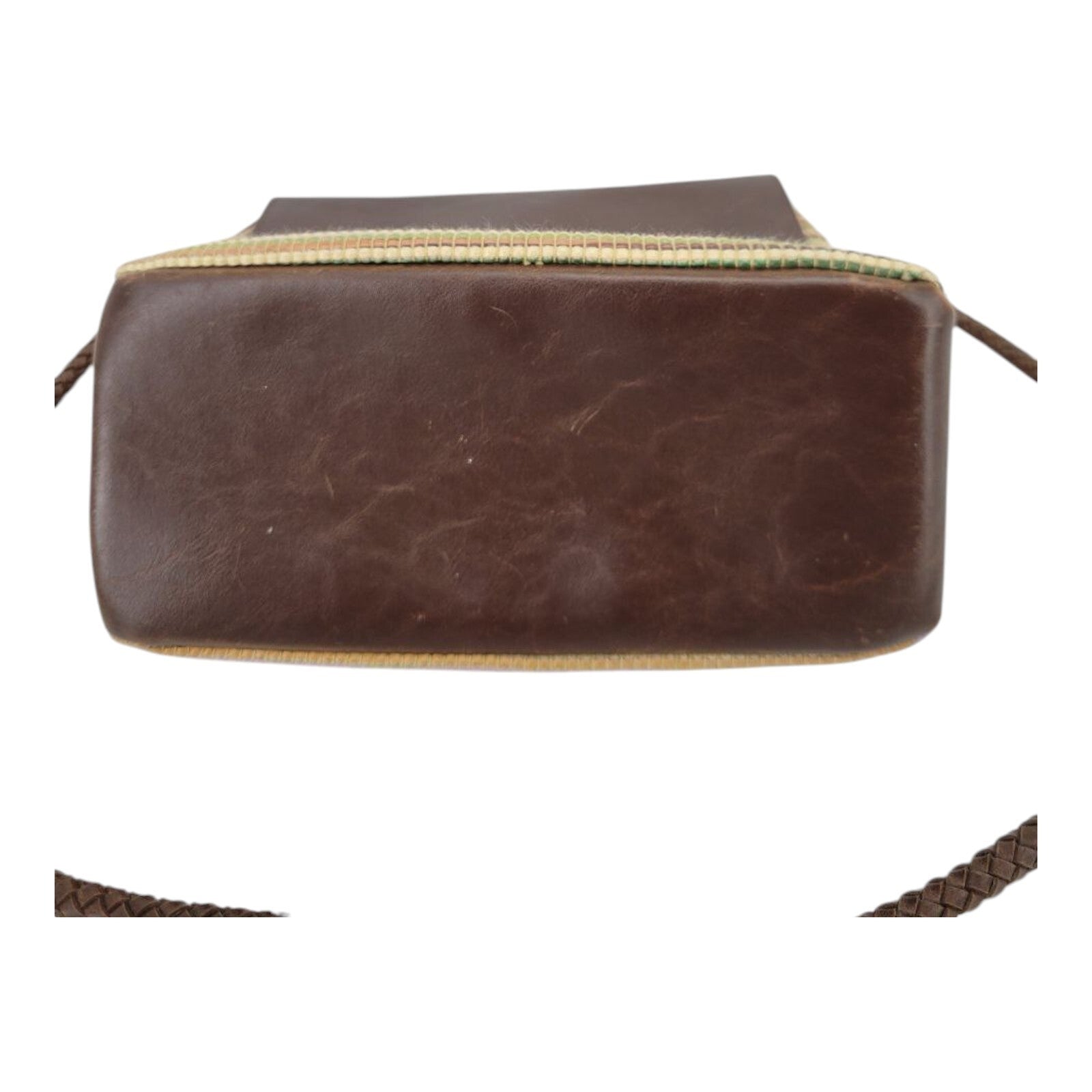 Relic Brown Faux Leather Crossbody Bag Multicolor Striped Braided Strap