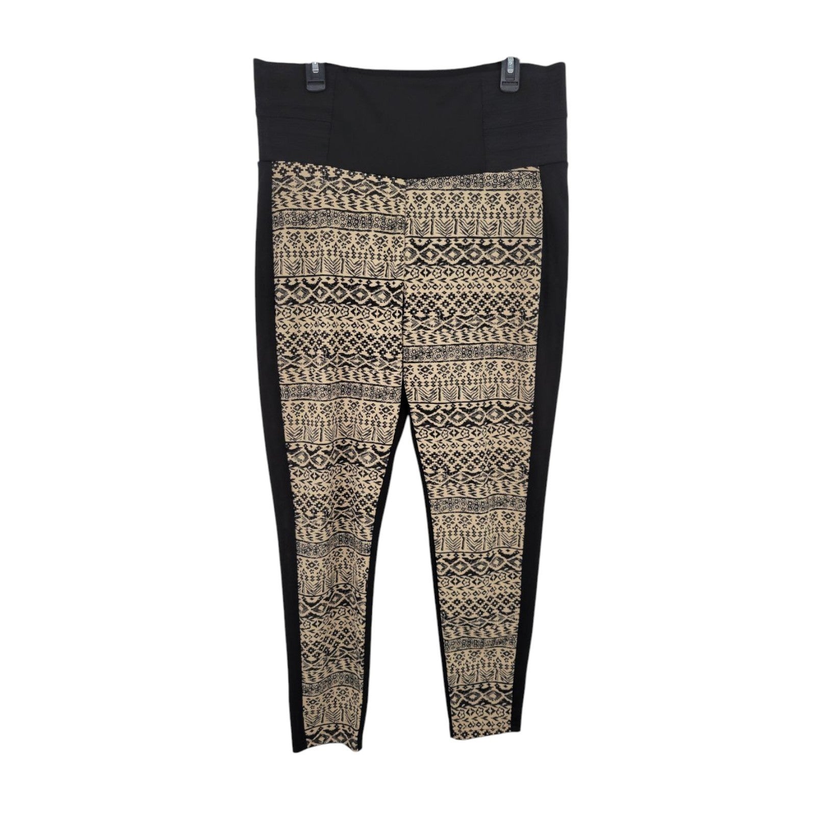 Eye Candy by One Step Up 3X Black Beige Tribal Print Stretch Leggings Plus