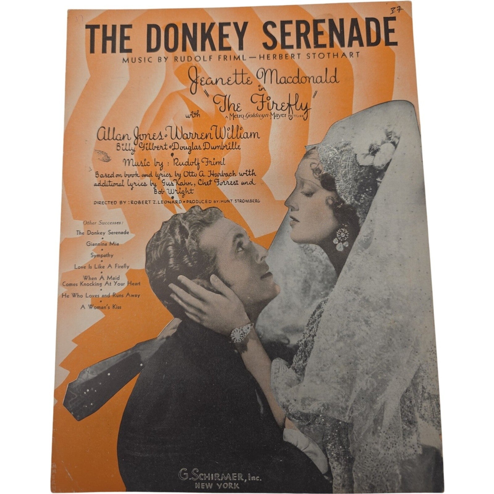 The Donkey Serenade The Firefly 1937 Sheet Music R Friml Jeanette MacDonald