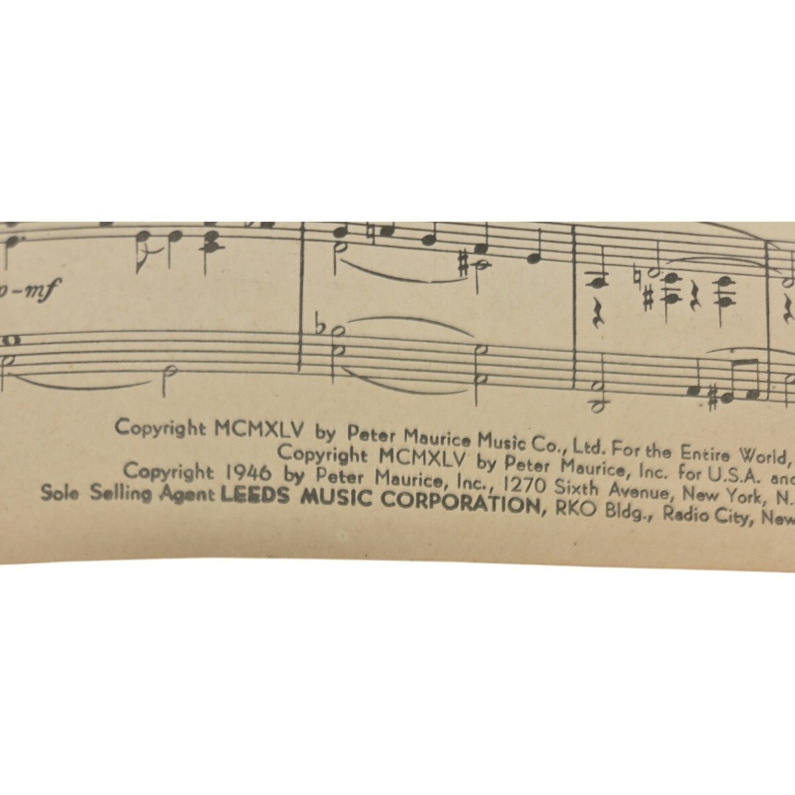 Vintage 1946 The Gypsy Words And Music By Billy Reid Sheet Music