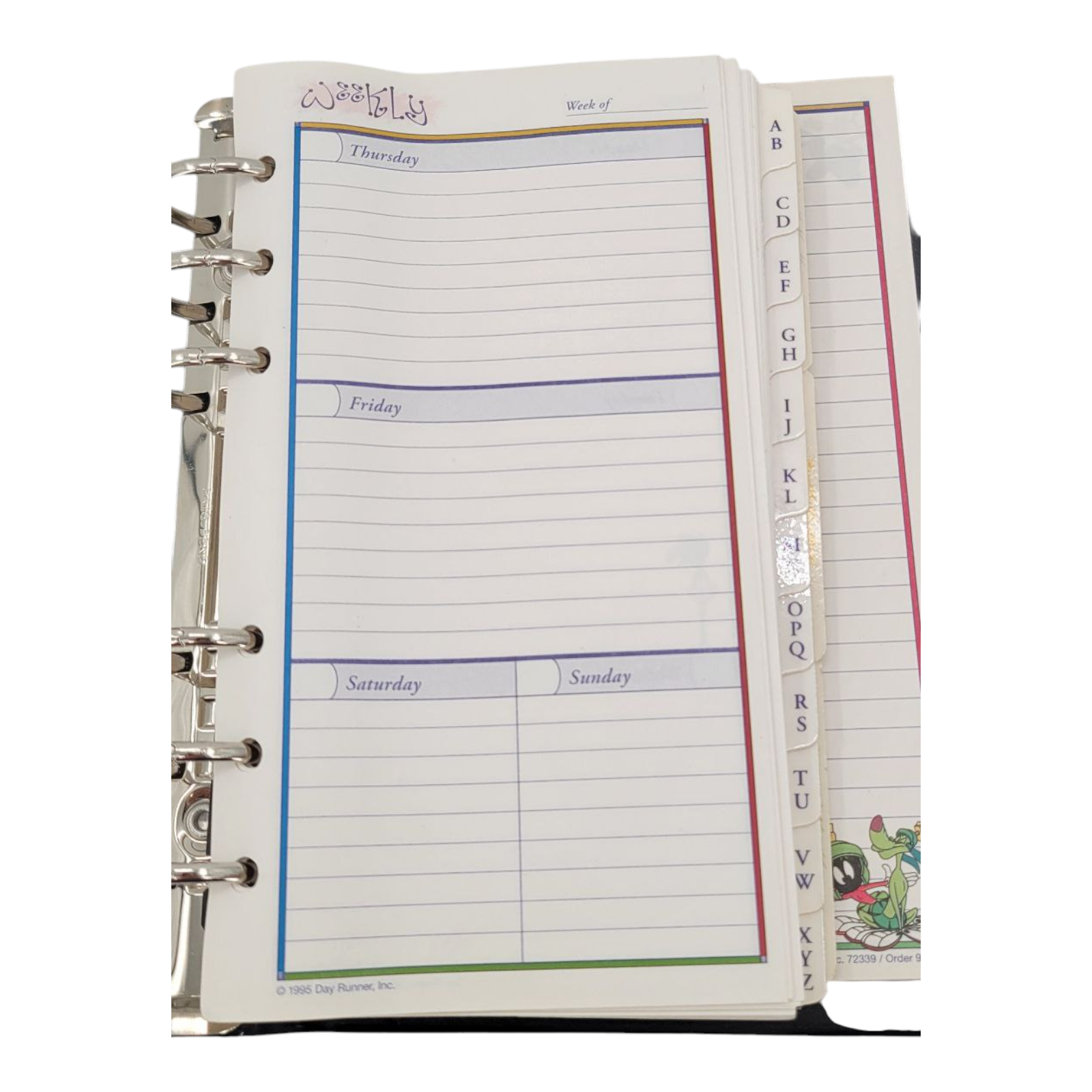 Day Runner Organizer Planner 1995 Warner Bros Looney Tunes Theme