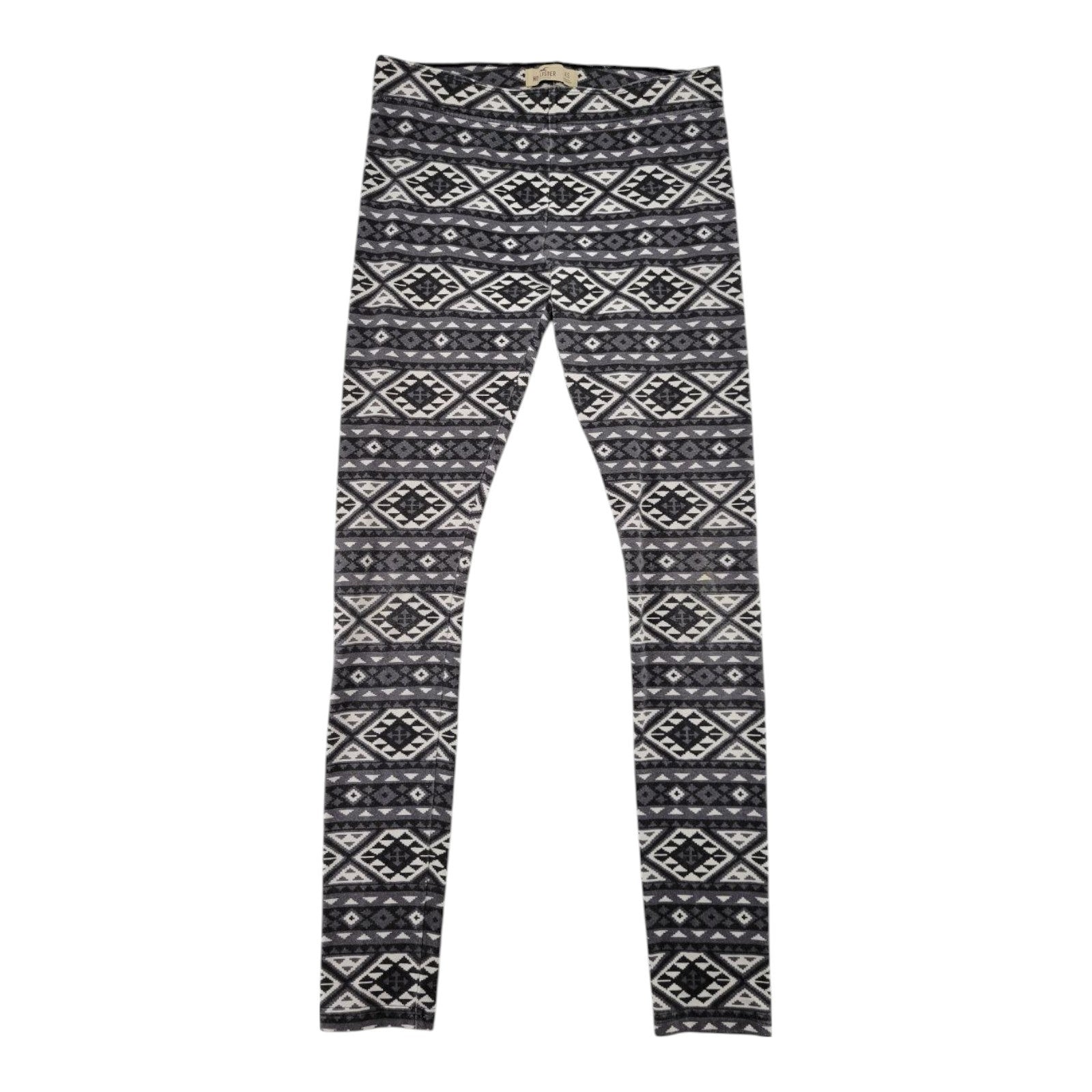 Hollister California Aztec Print Leggings Gray Black White Size XS