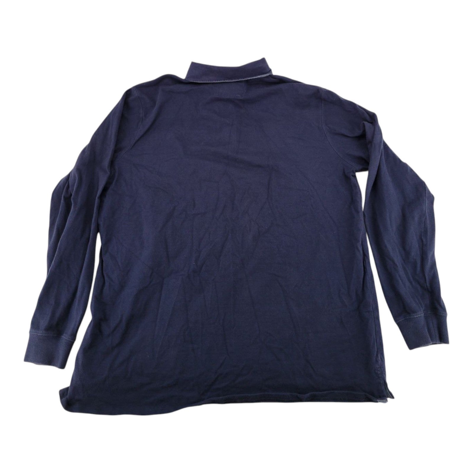 LL Bean Mens Long Sleeve Rugby Shirt Navy Traditional Fit Size XL