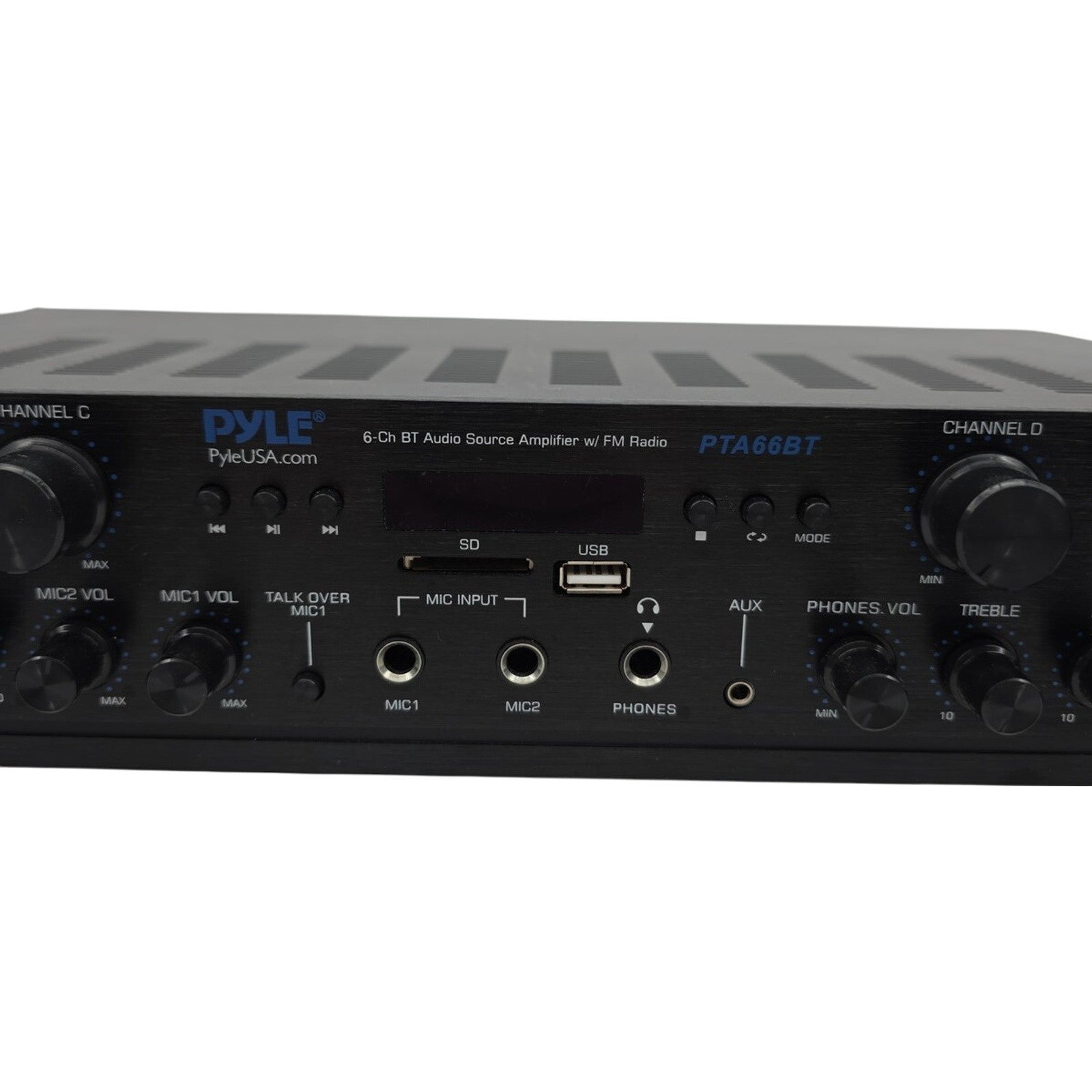 Pyle 6-Channel 600W Audio Amplifier System Analog Digital Stereo With FM Radio