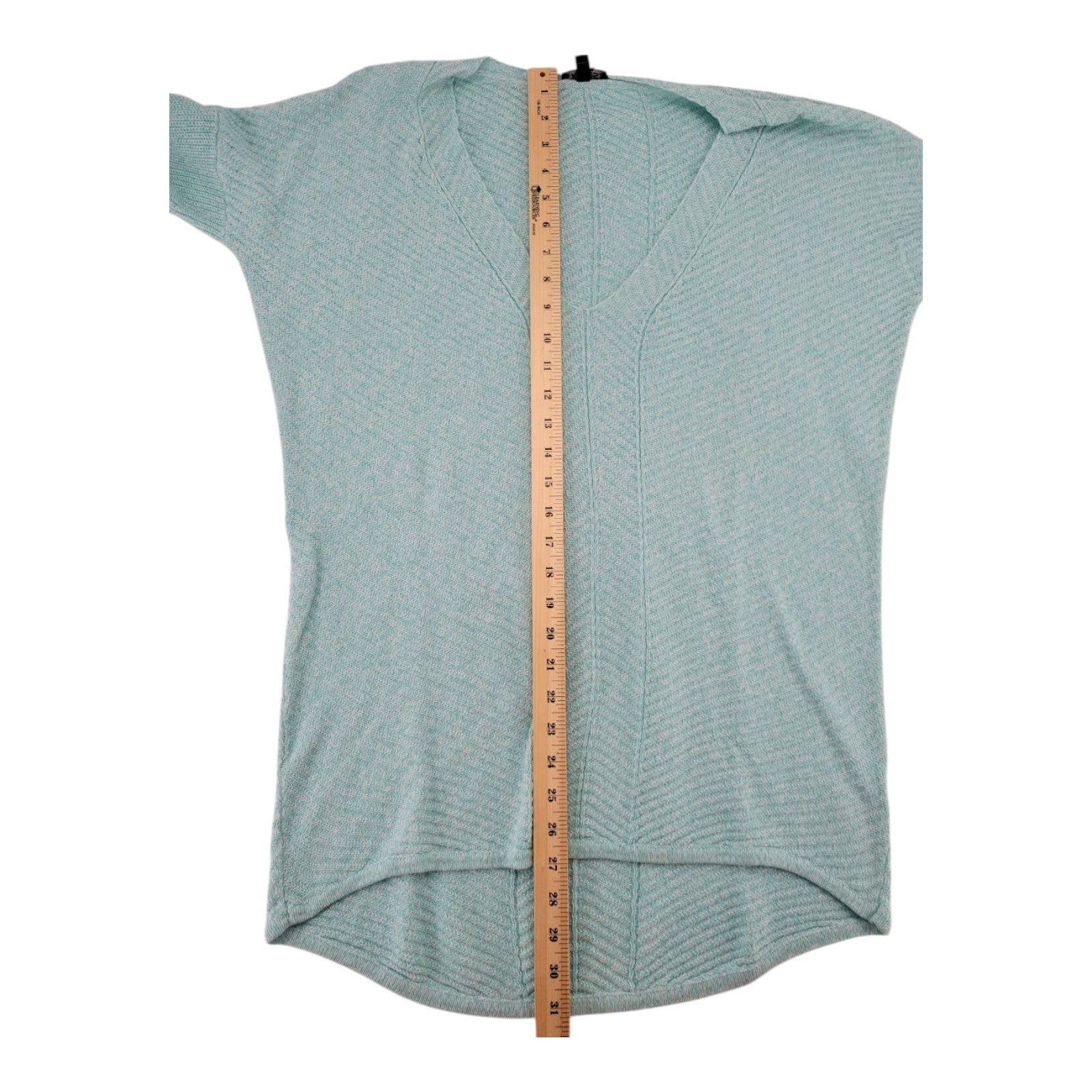 Express Womens Knit Pullover Sweater Mint Green V Neck 3/4 Sleeve Size M