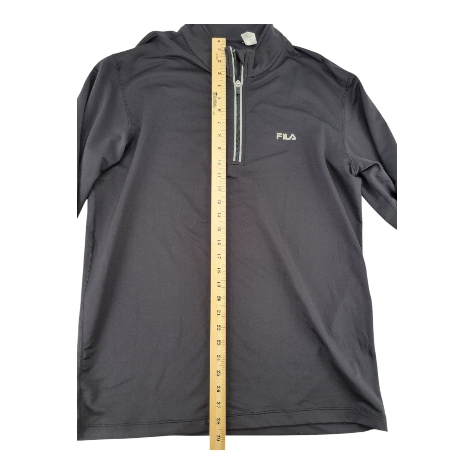 FILA Men's Black 1/4 Zip Pullover Shirt XL Stretch Athletic Long Sleeve