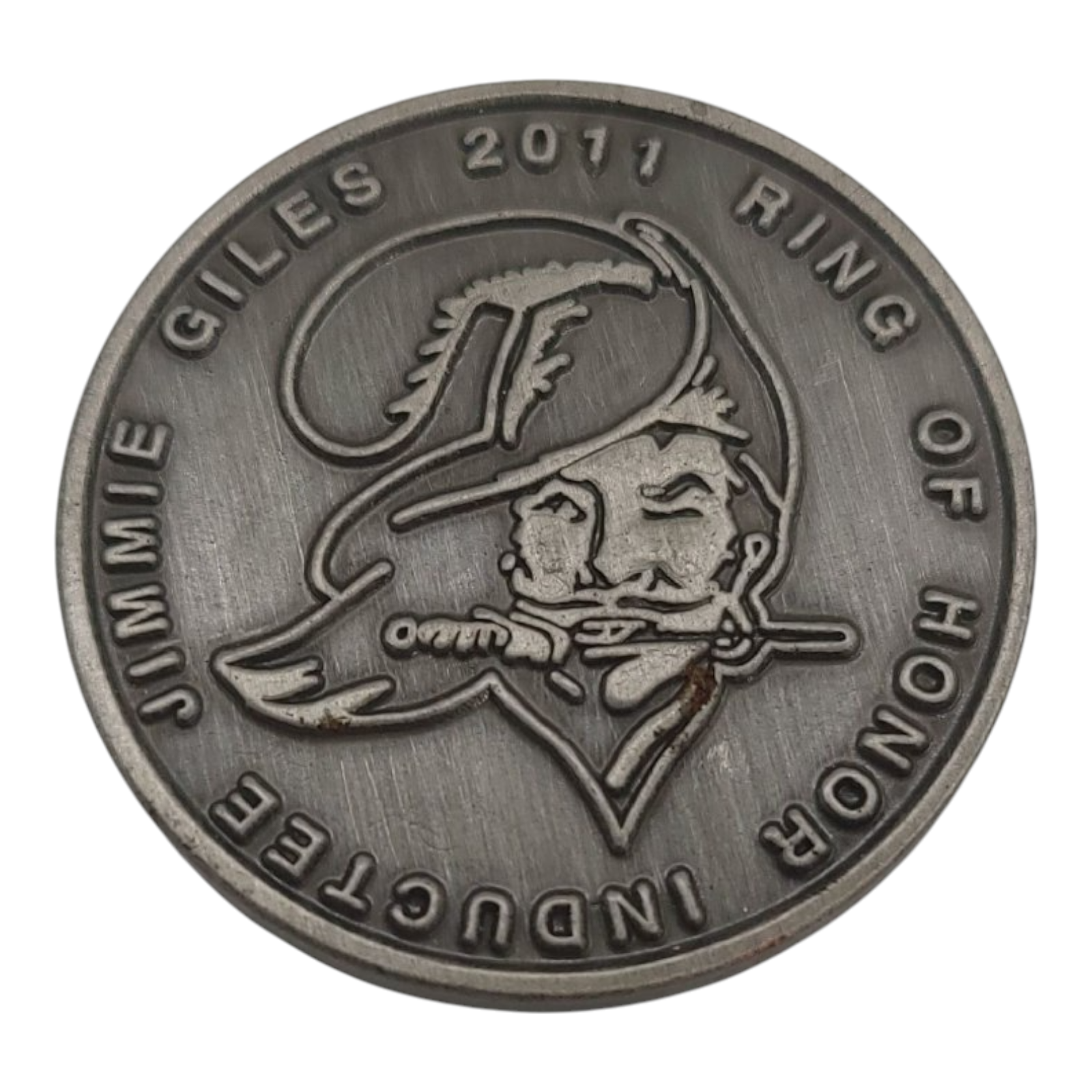 Hess NFL Jimmie Giles 2011 Ring of Honor Coin Bucs vs Panthers Souvenir Token