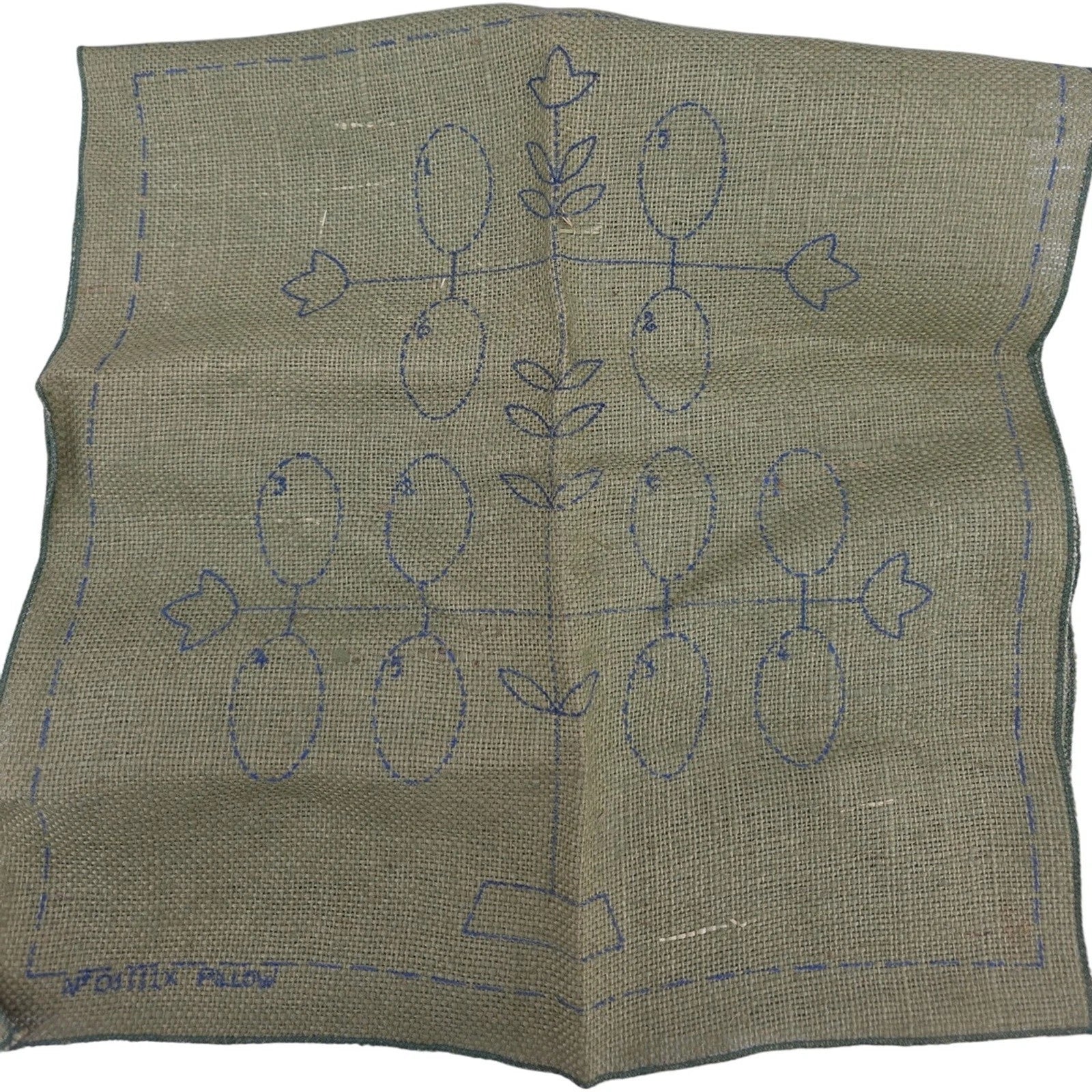 Paragon Needlecraft Plum Tree Pillow Embroidery Kit No. 0111IX 16x16 USA VTG