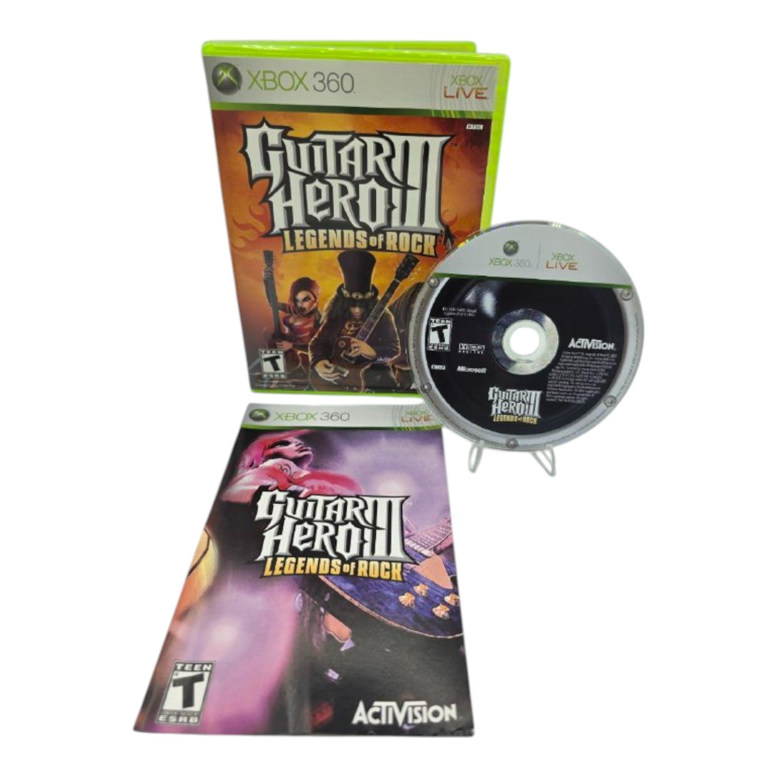 Guitar Hero III Legends of Rock Xbox 360 Complete with Manual - Not for Resale