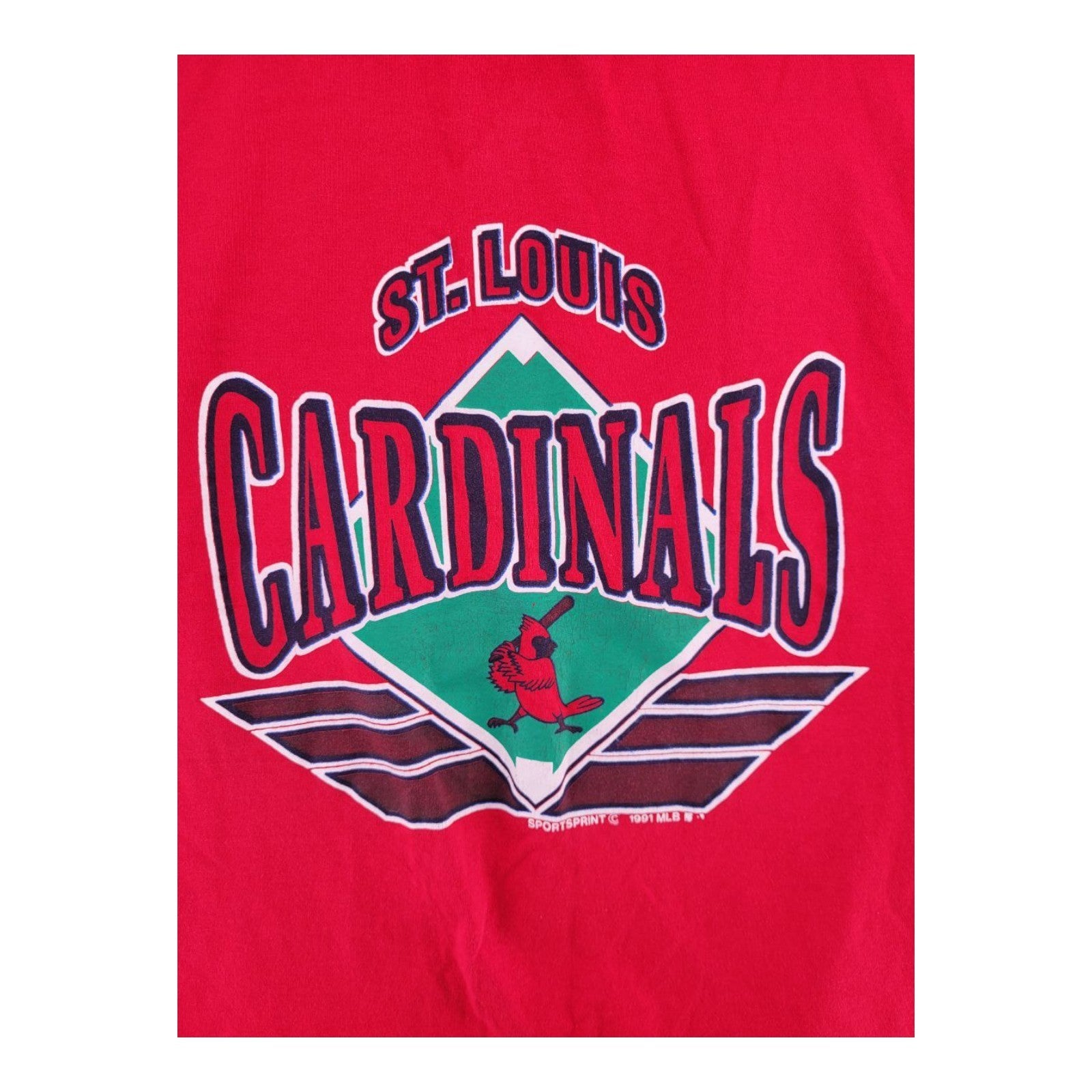 Vintage 1991 St. Louis Cardinals T-Shirt Red Screen Stars USA Made Size L