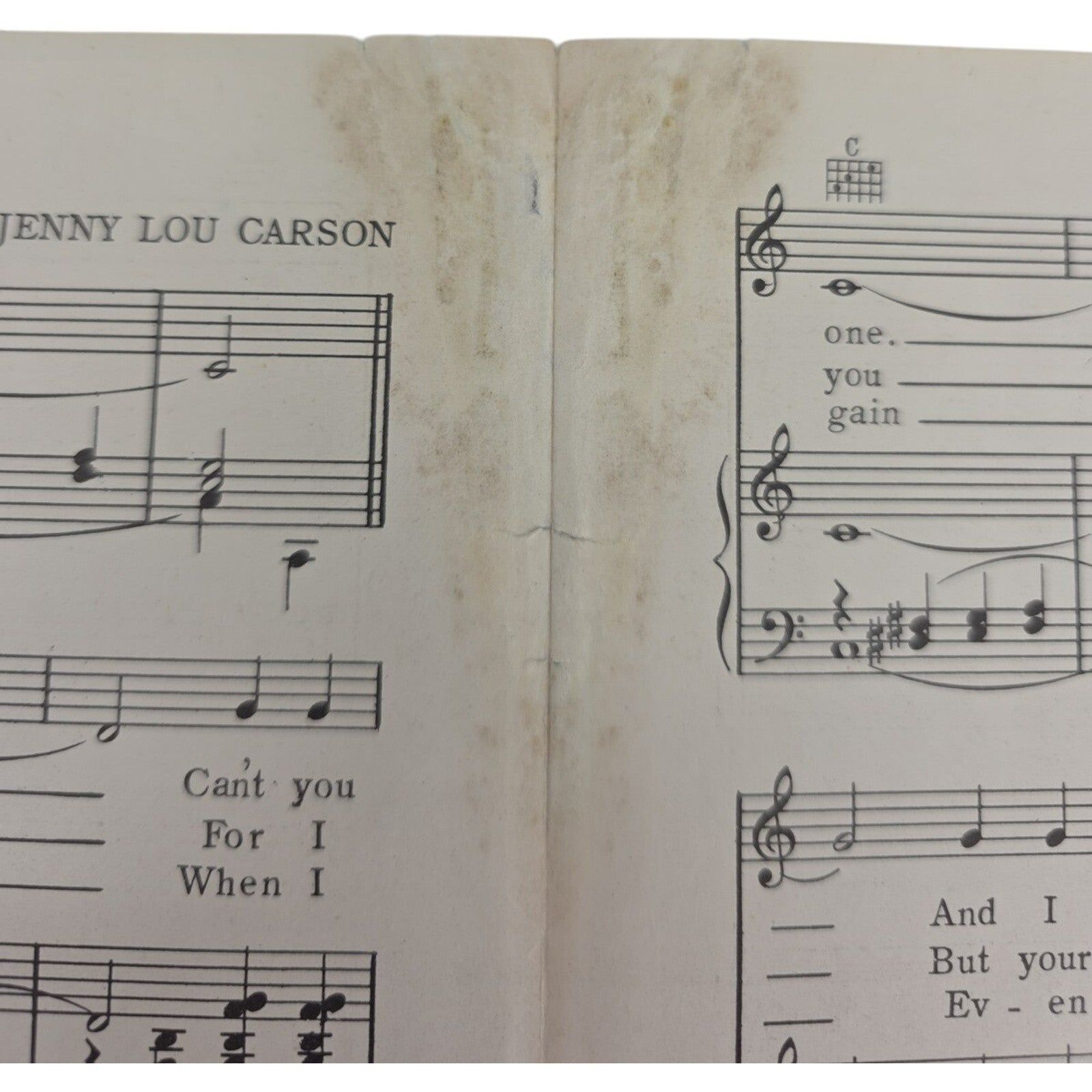 Vintage 1944 Jealous Heart Jenny Lou Carson Al Morgan Sheet Music