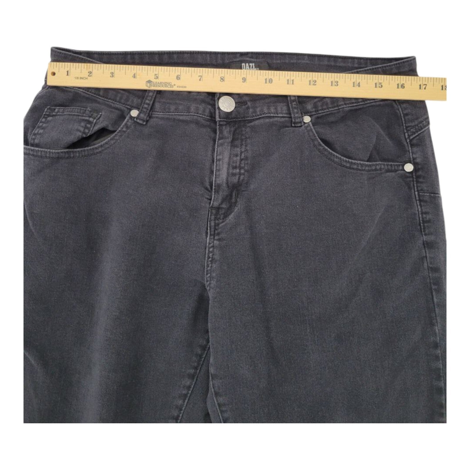 DAZL Womens Black Mid Rise Skinny Stretch Denim Jeans Size 16