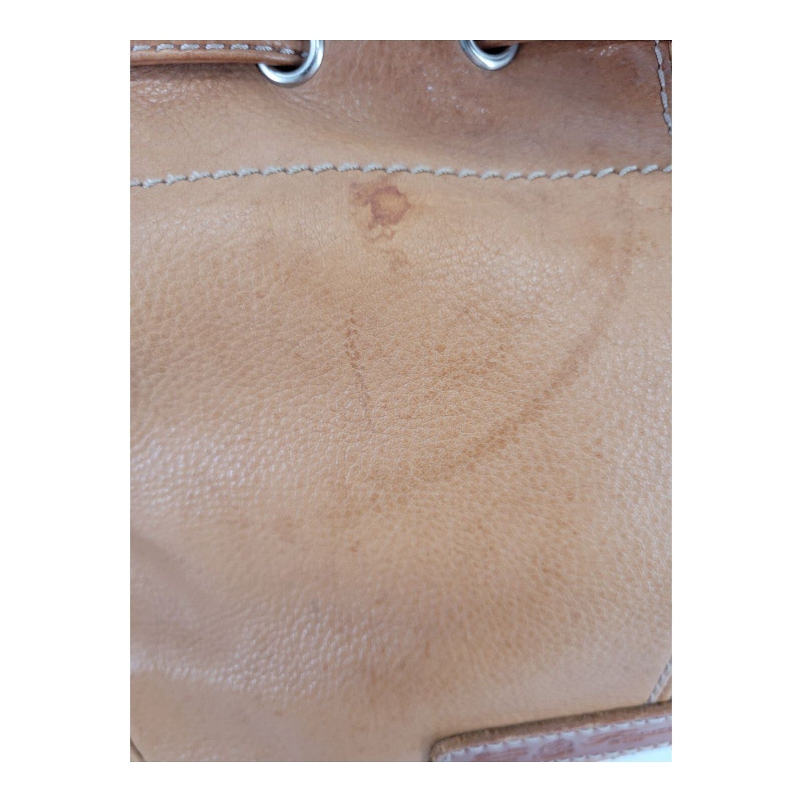 Fossil 75082 Womens Brown Leather Adjustable Strap Drawstring Shoulder Handbag