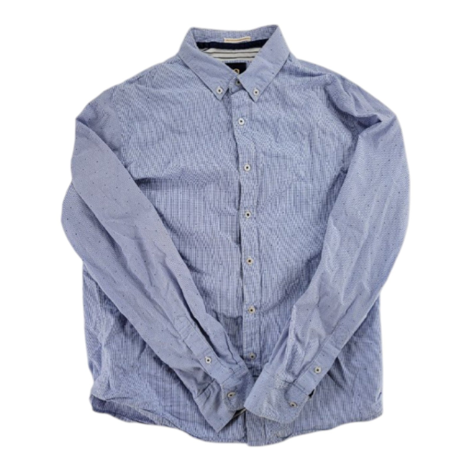 D&F Ricky Singh Men's Blue Checkered Button-Up Shirt Long Sleeve Casual M