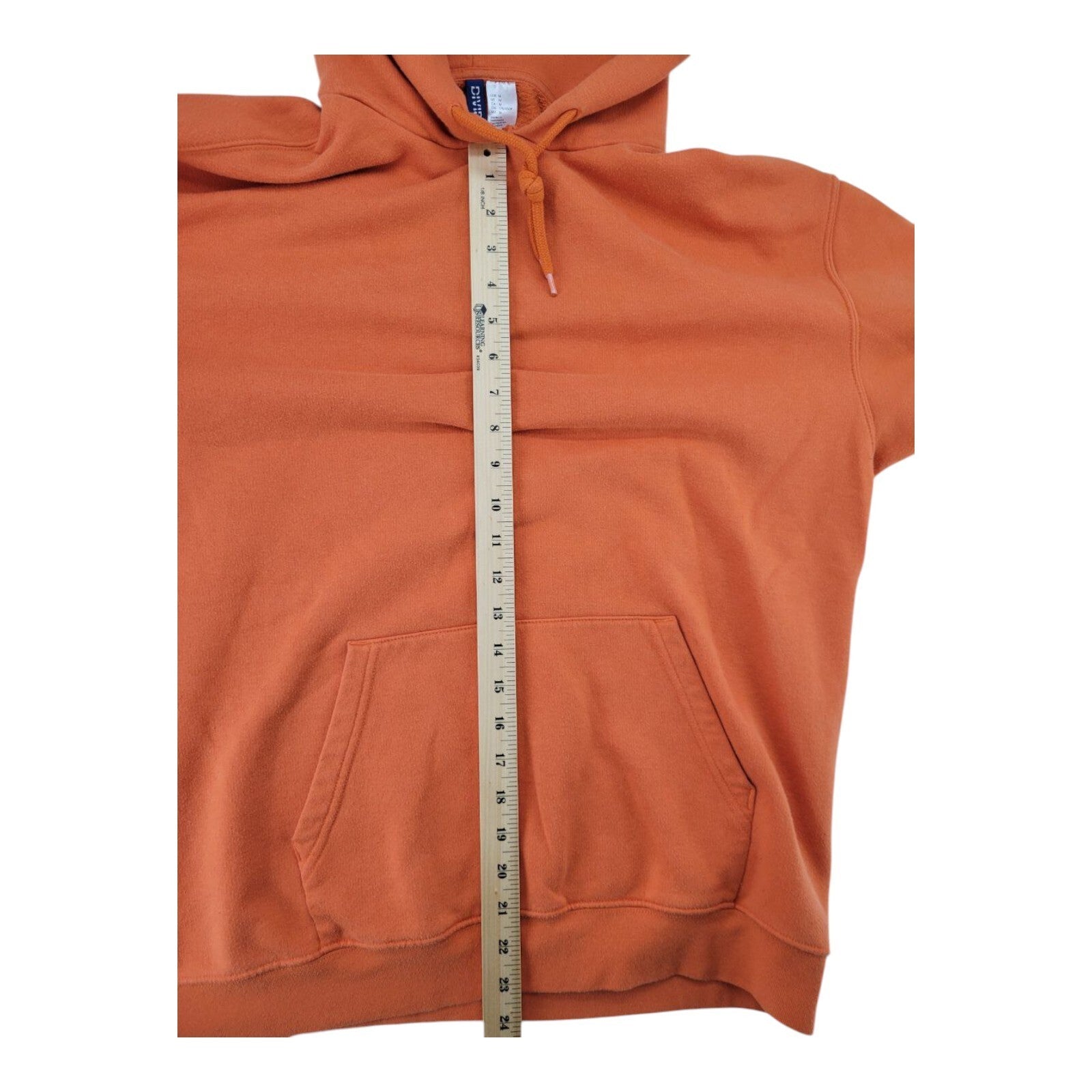 H&M Divided Orange Hoodie Positive Negative Graphic Sleeve Print Size M