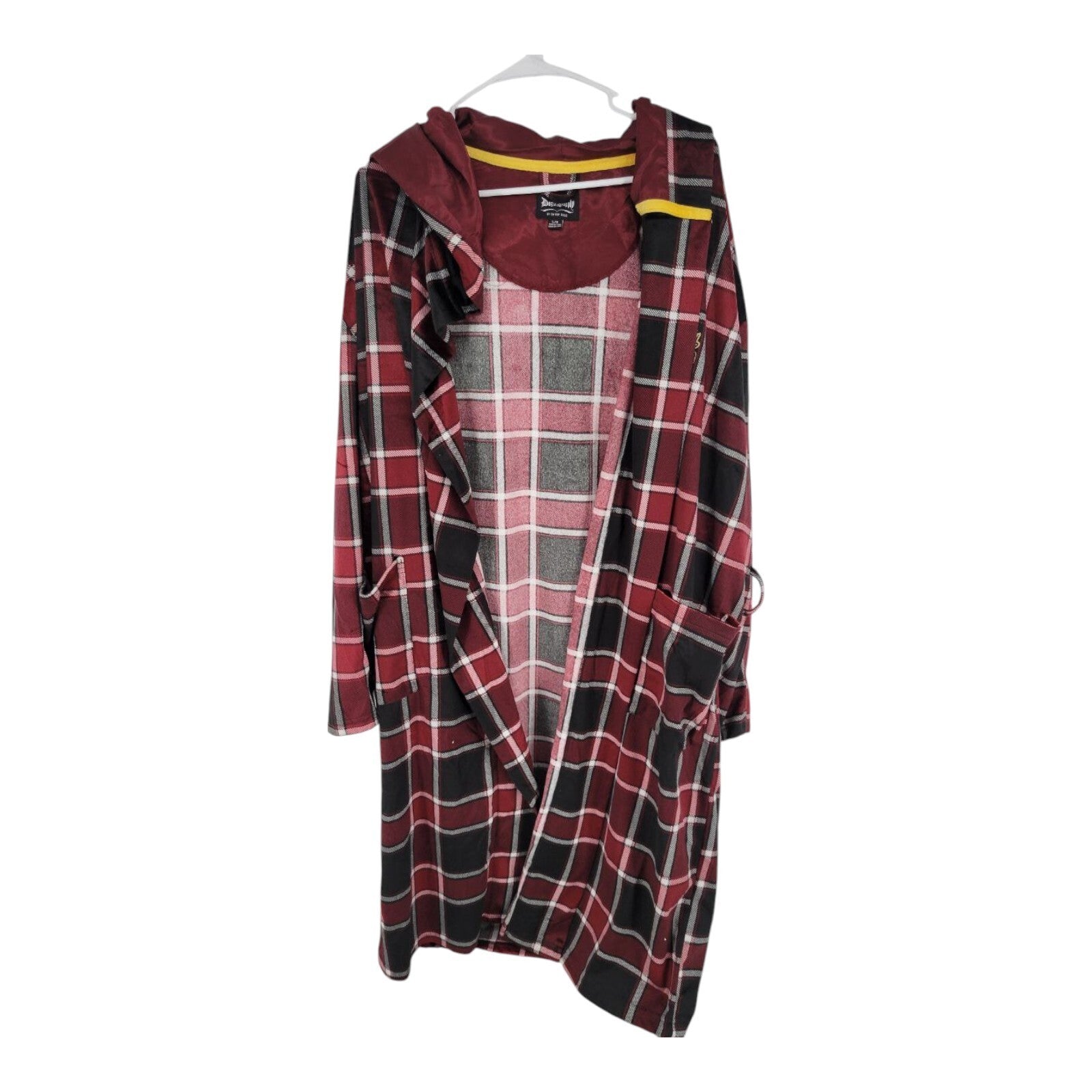 Dogg Supply Hooded Plaid Robe Red Black Snoop Dogg Design Size L