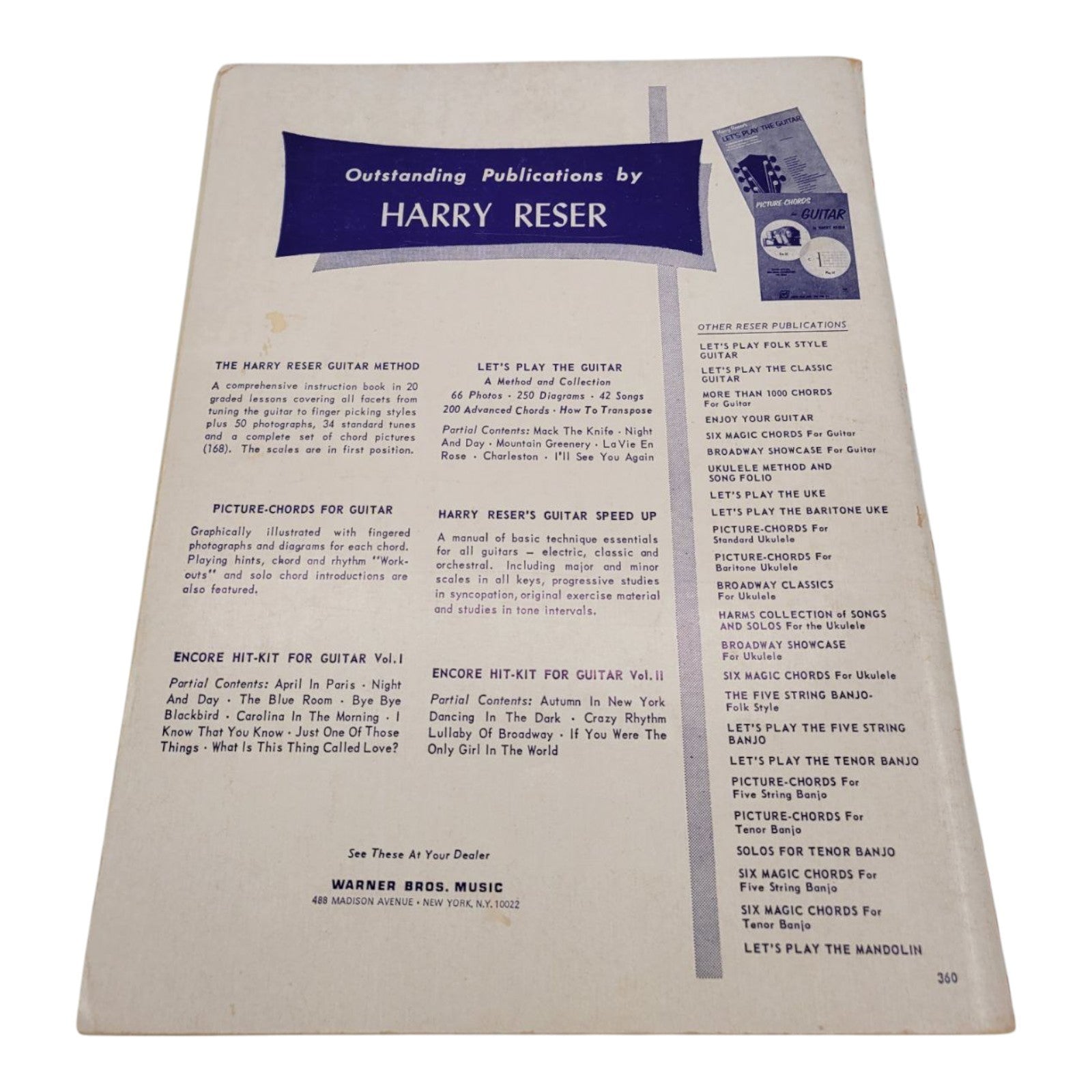 Harry Resers Lets Play The Guitar A Method And Collection Words And Music