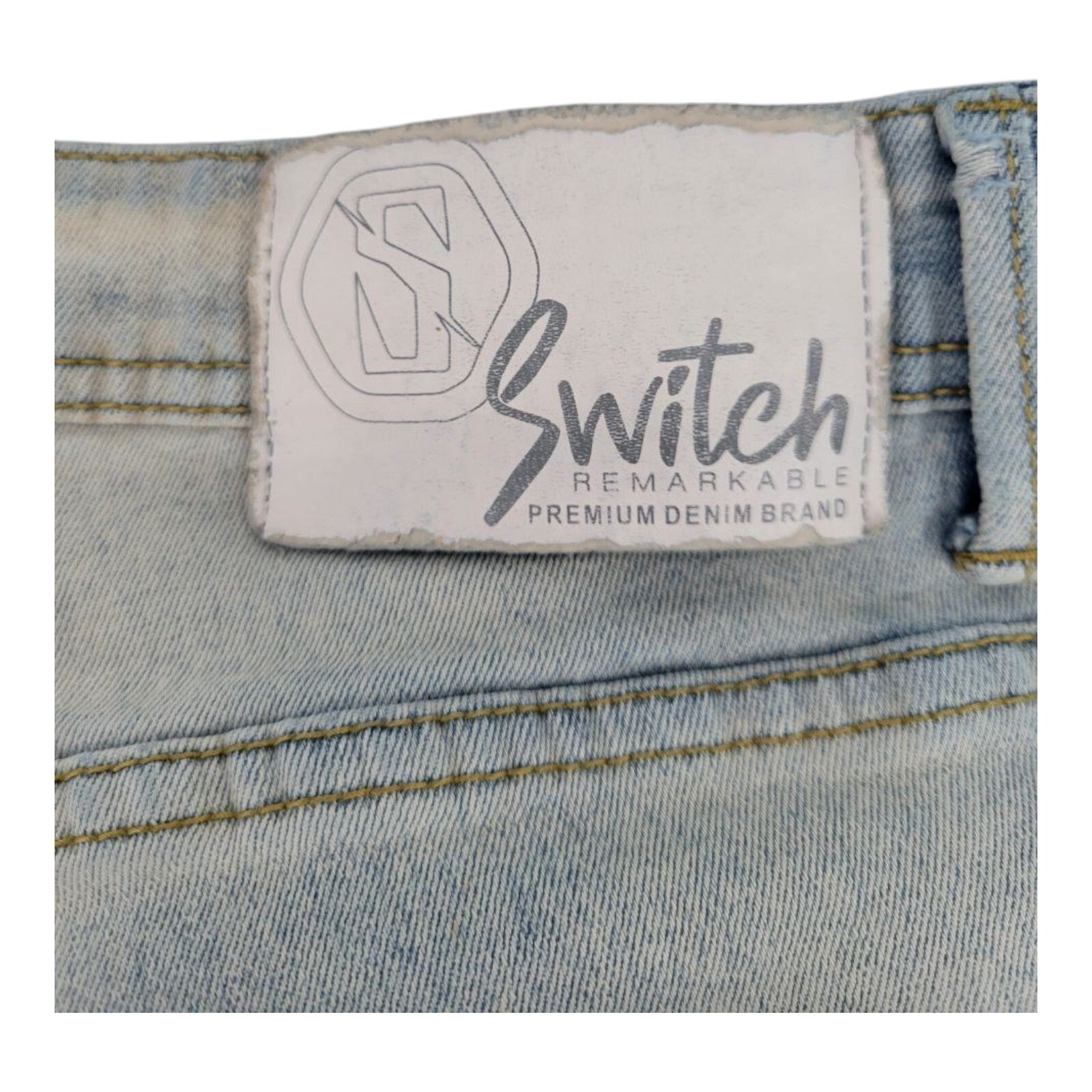 Switch Remarkable Moto Slim Taper Fit Jeans Streetwear Mens 38x32