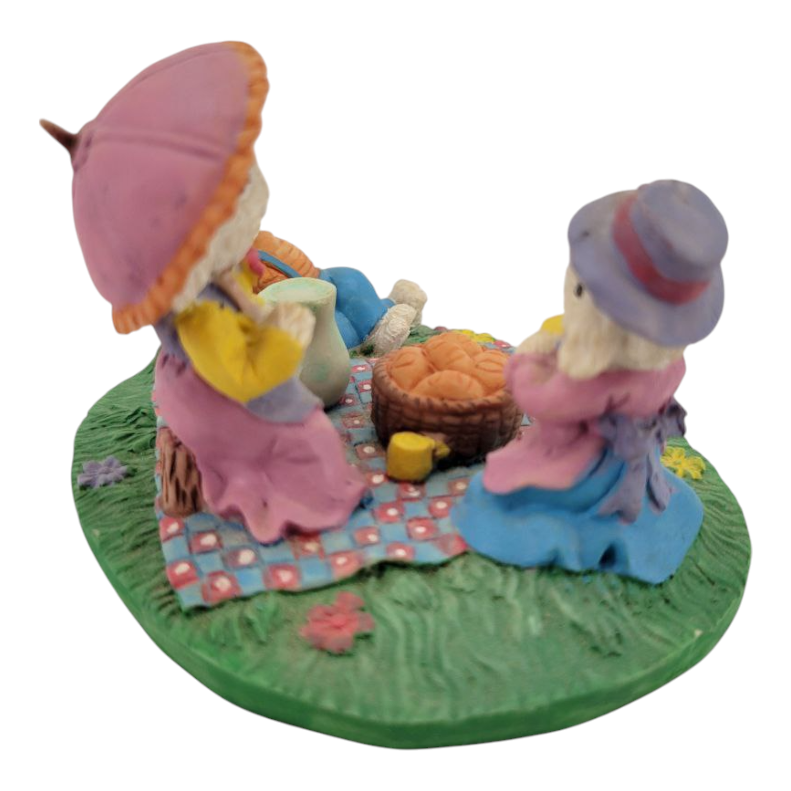 Vintage Easter Bunny Family Picnic Figurine Collectible Decor