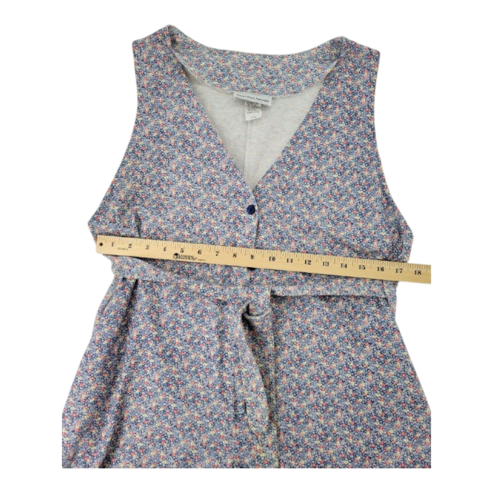 Steven Ross Naturally Sleeveless Floral Romper Button Front Size M