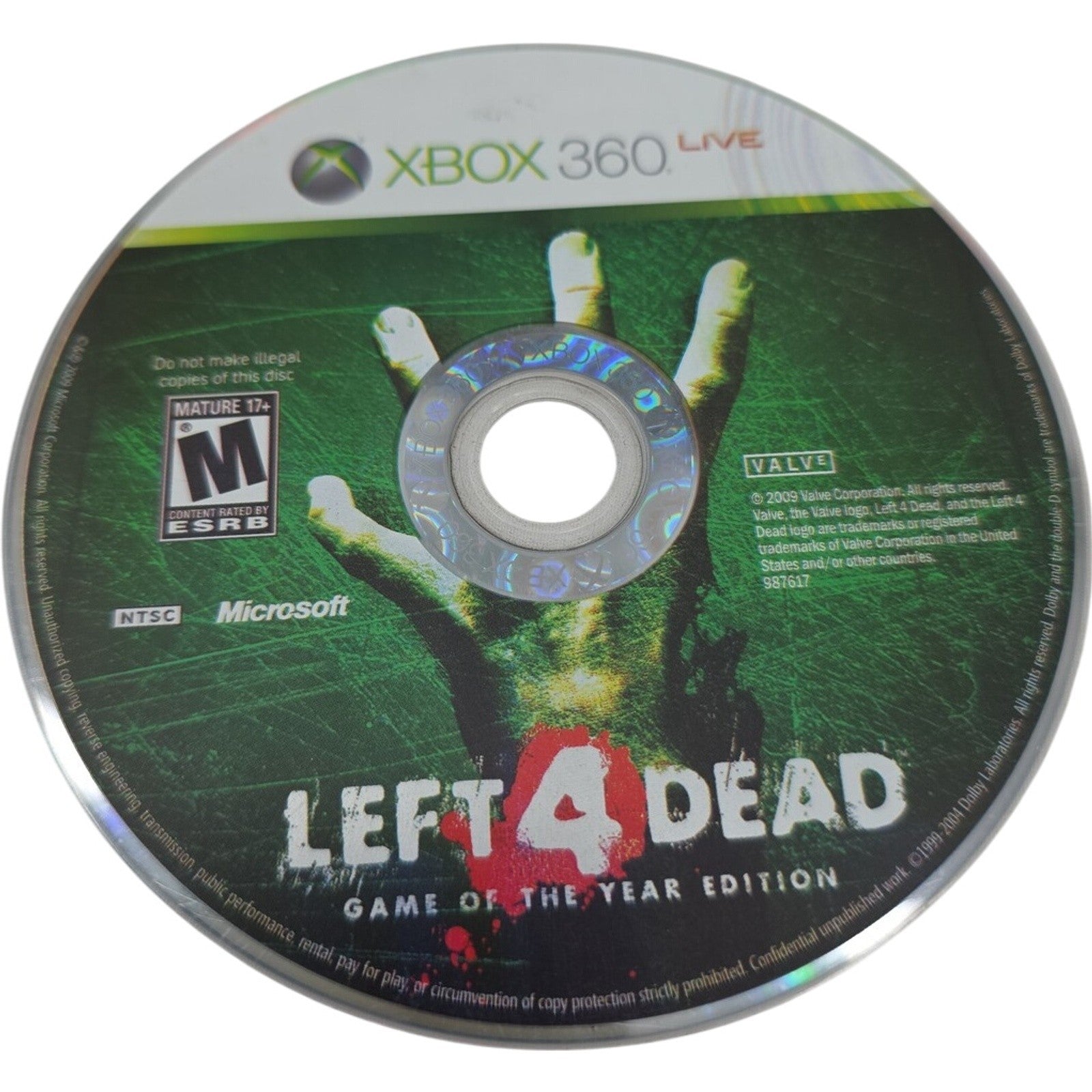 Left 4 Dead Game of the Year Edition Xbox 360 Disc Only Tested & Working