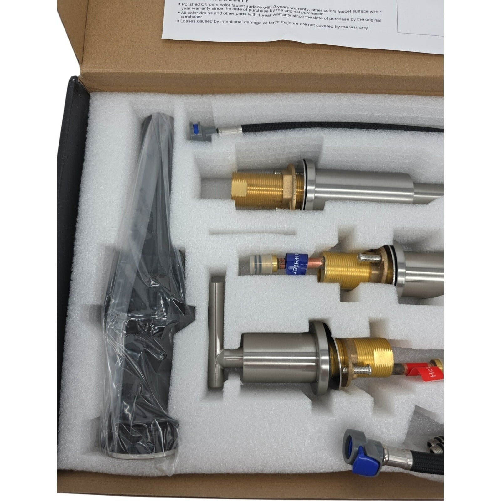 TRUSTMI Brass Bathroom Sink Faucet 2 Handle Widespread with Valve 8 Inch