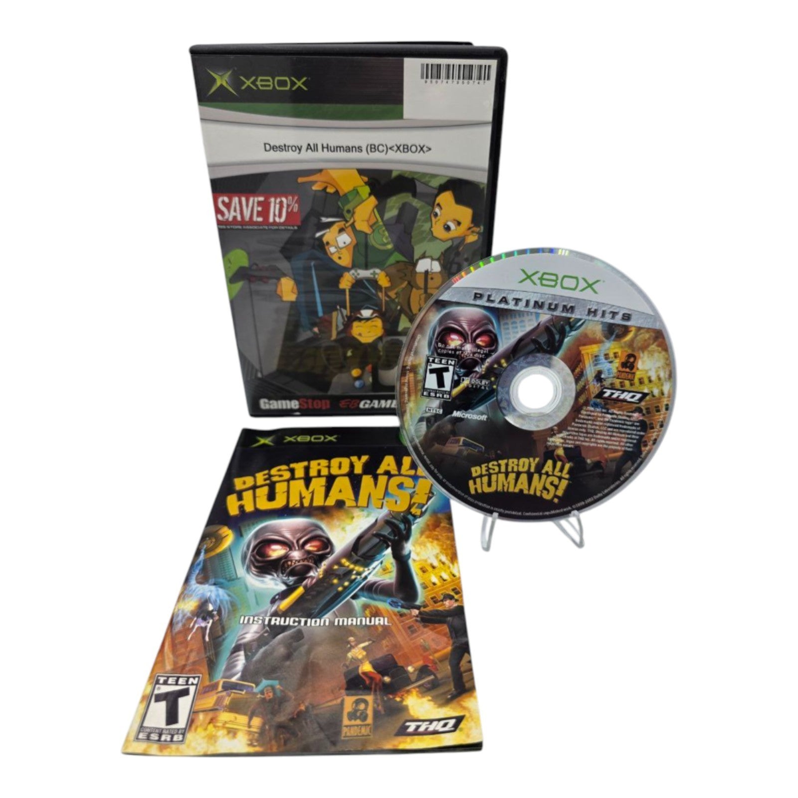 Destroy All Humans Xbox Platinum Hits Game Complete with Manual Tested 2005