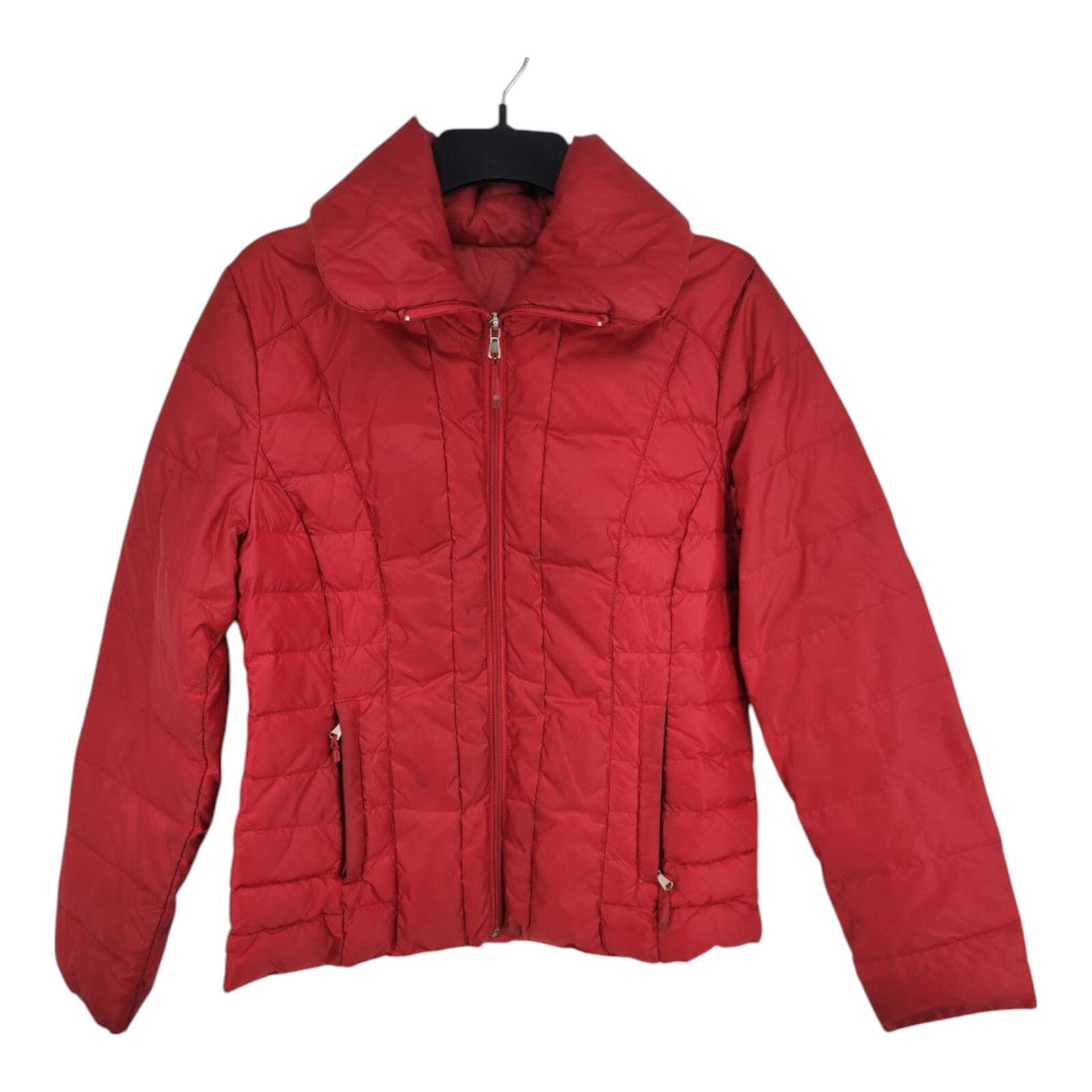 GIII Duck Down Puffer Jacket Womens Red Full Zip Collared Outdoor Size Medium